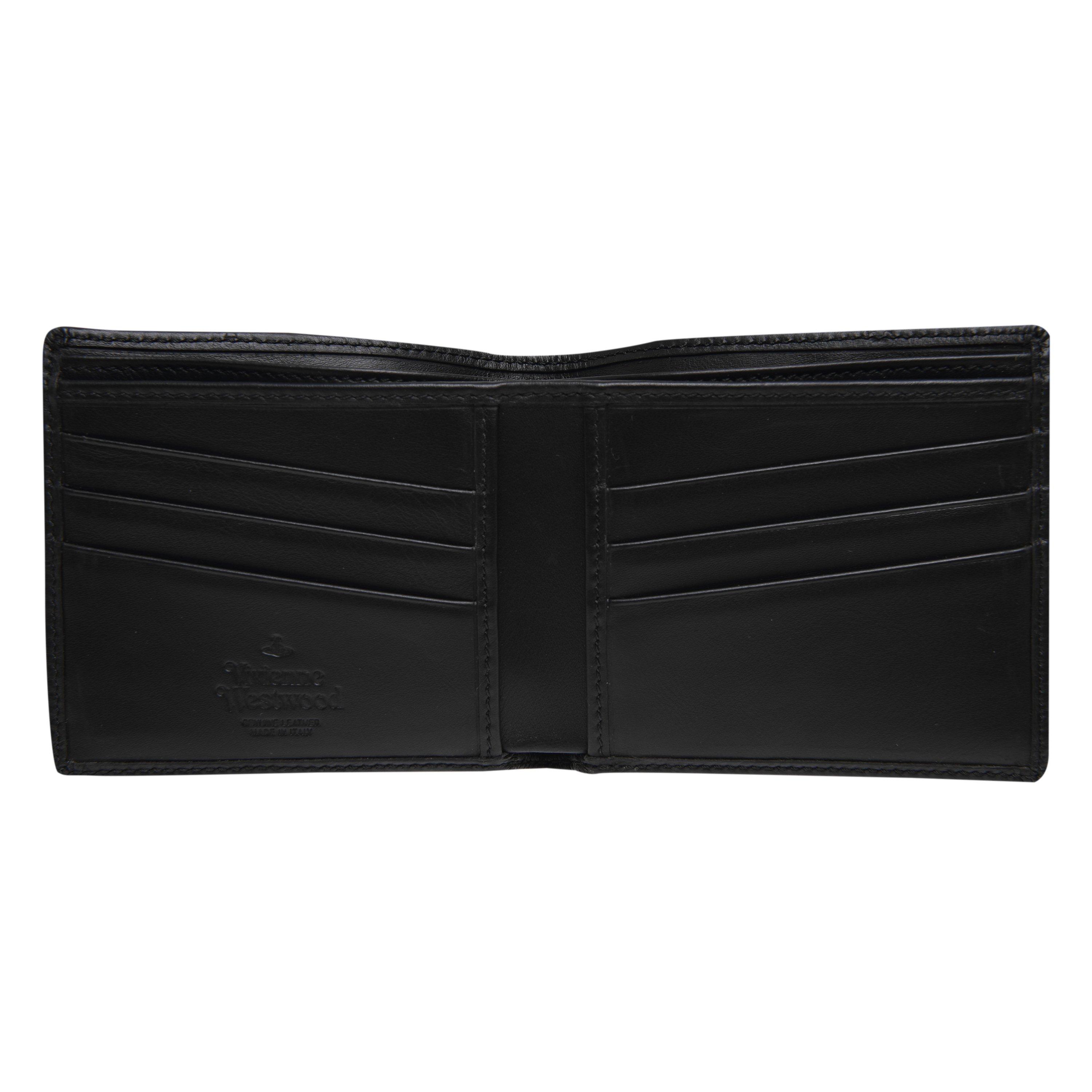Black - Vivienne Westwood - Men's Embossed Leather Saturn Orb Wallet - 4