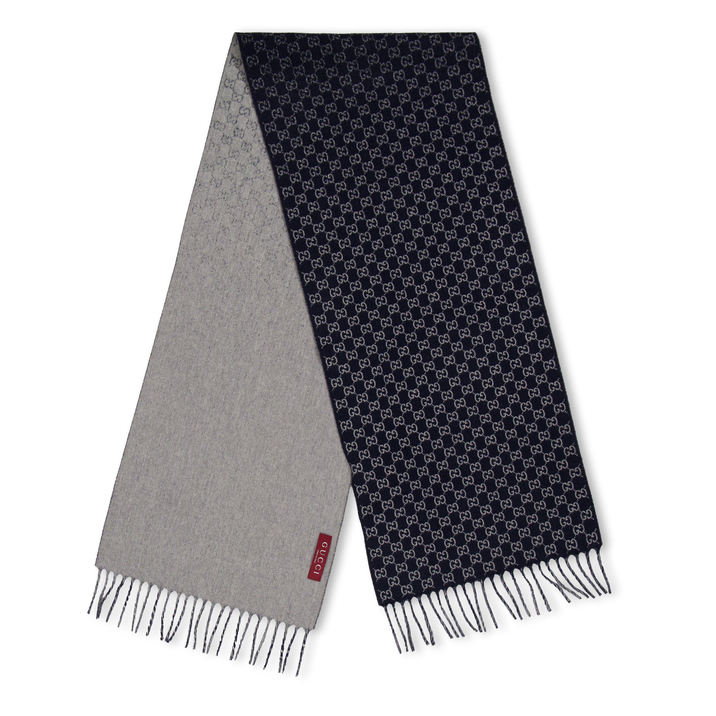 Gucci Men's Silk Scarf - Navy