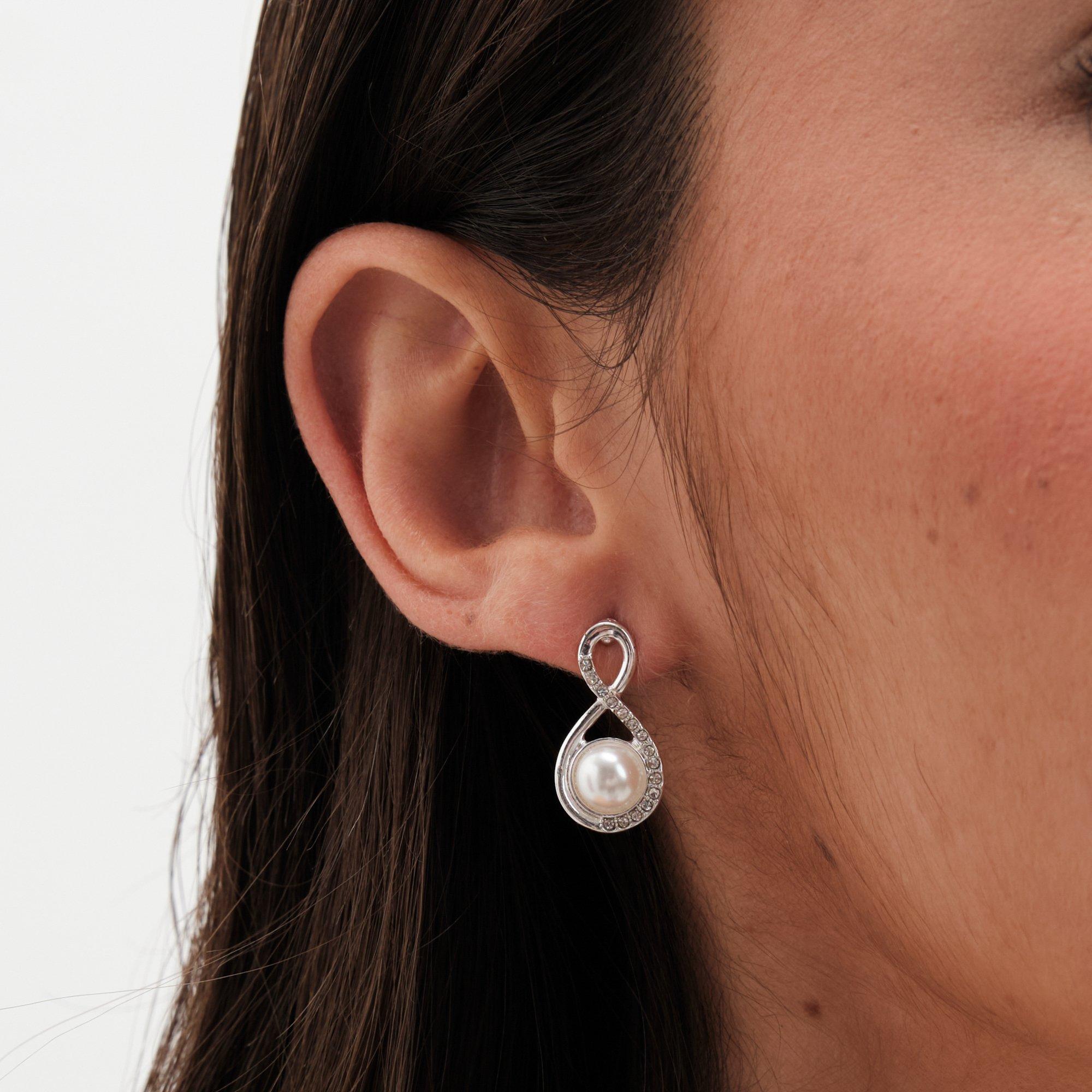 Silver - Jon Richard - Pearl and Crystal Infinity Trio Set - Gift Box - 4