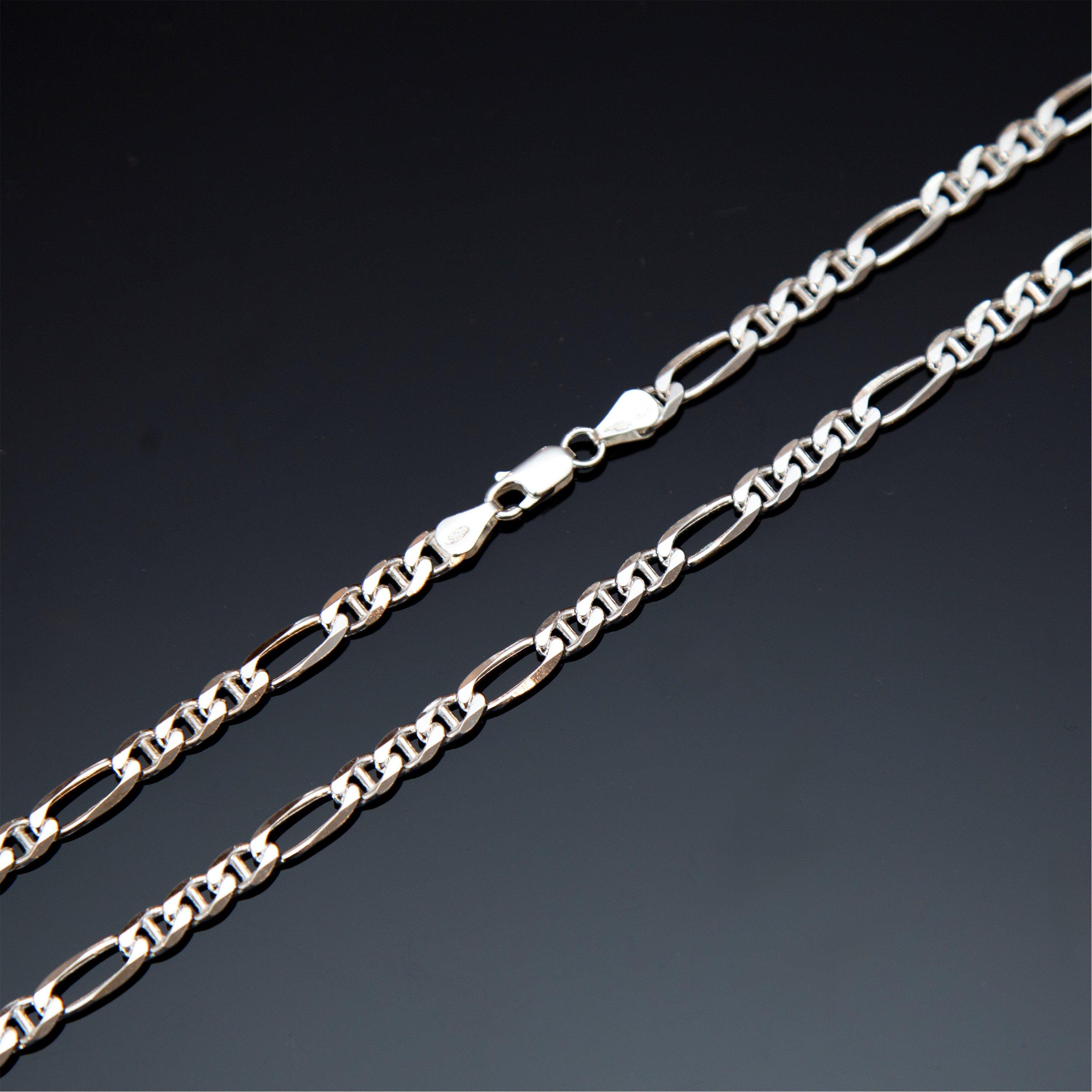 Sterling Silver - Be You - Sterling Silver Figaro Rambo Chain - 3