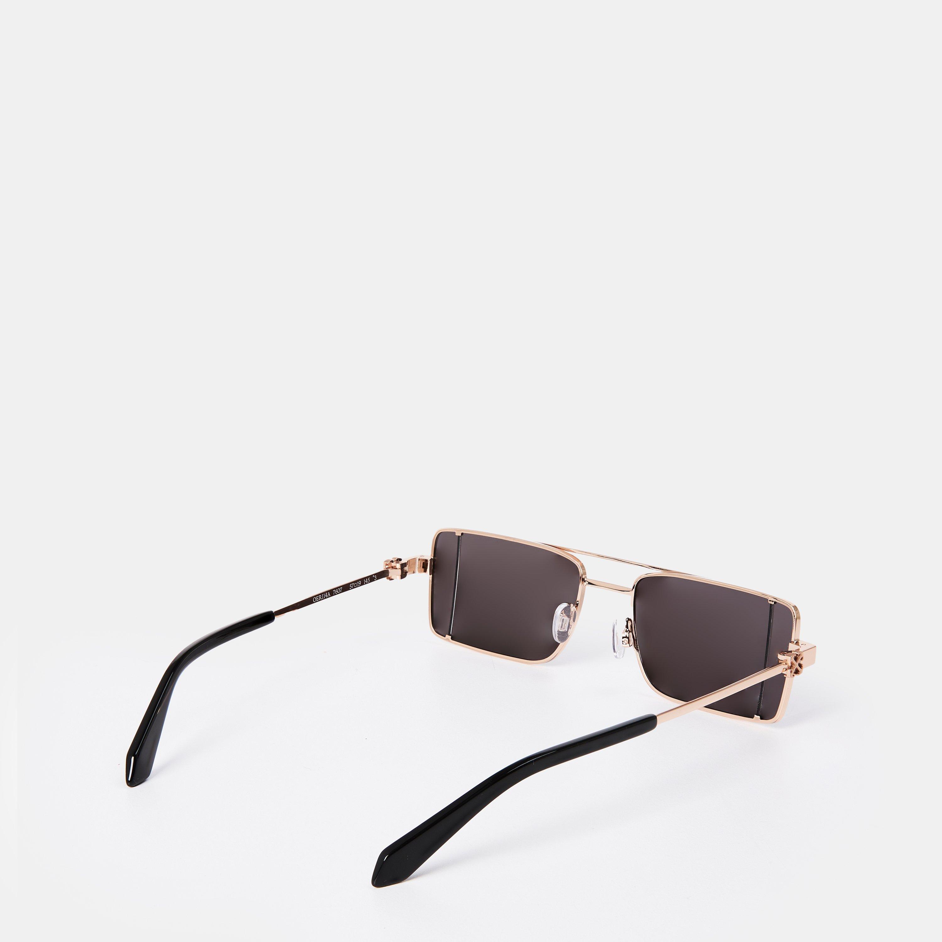 Gold/Grey - Off White - Unisex Cortez Rectangle Sunglasses - 2