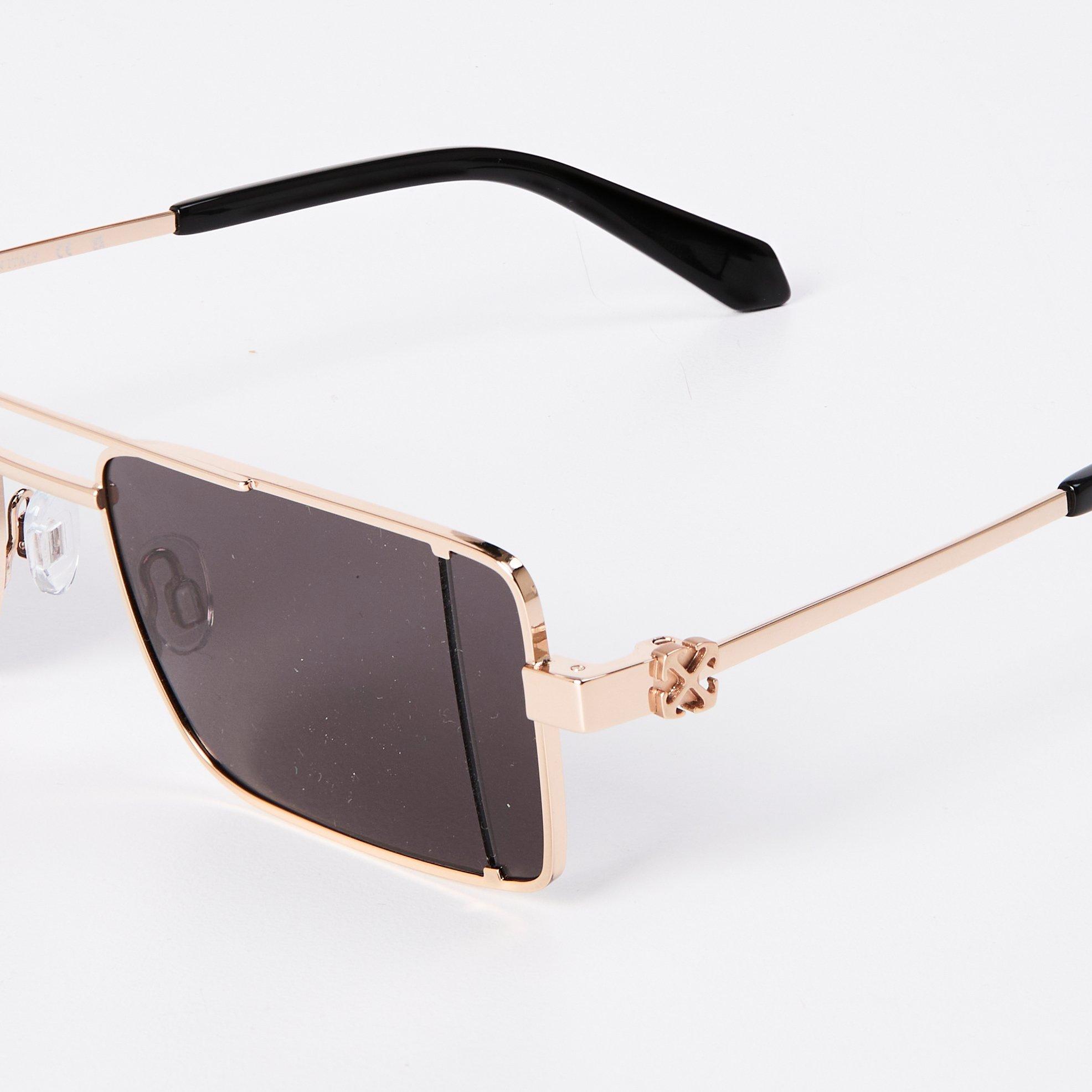 Gold/Grey - Off White - Unisex Cortez Rectangle Sunglasses - 4