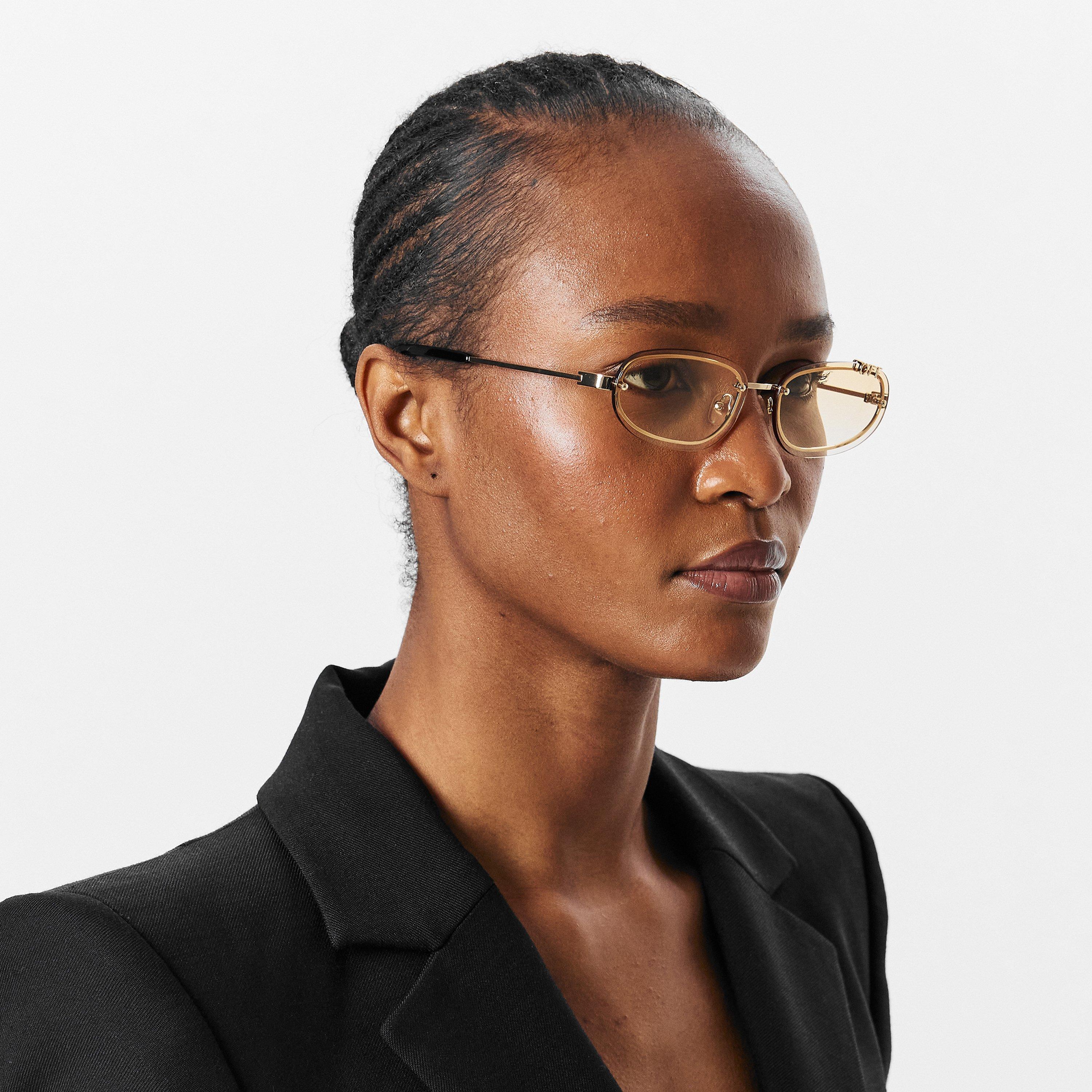 Off-White MIAMI Women Sunglasses Gold Oval Frame Brown Lenses | Model OERI13M Off-White Miami Sunglasses 7662 Gold - eye-oo.com main image 2