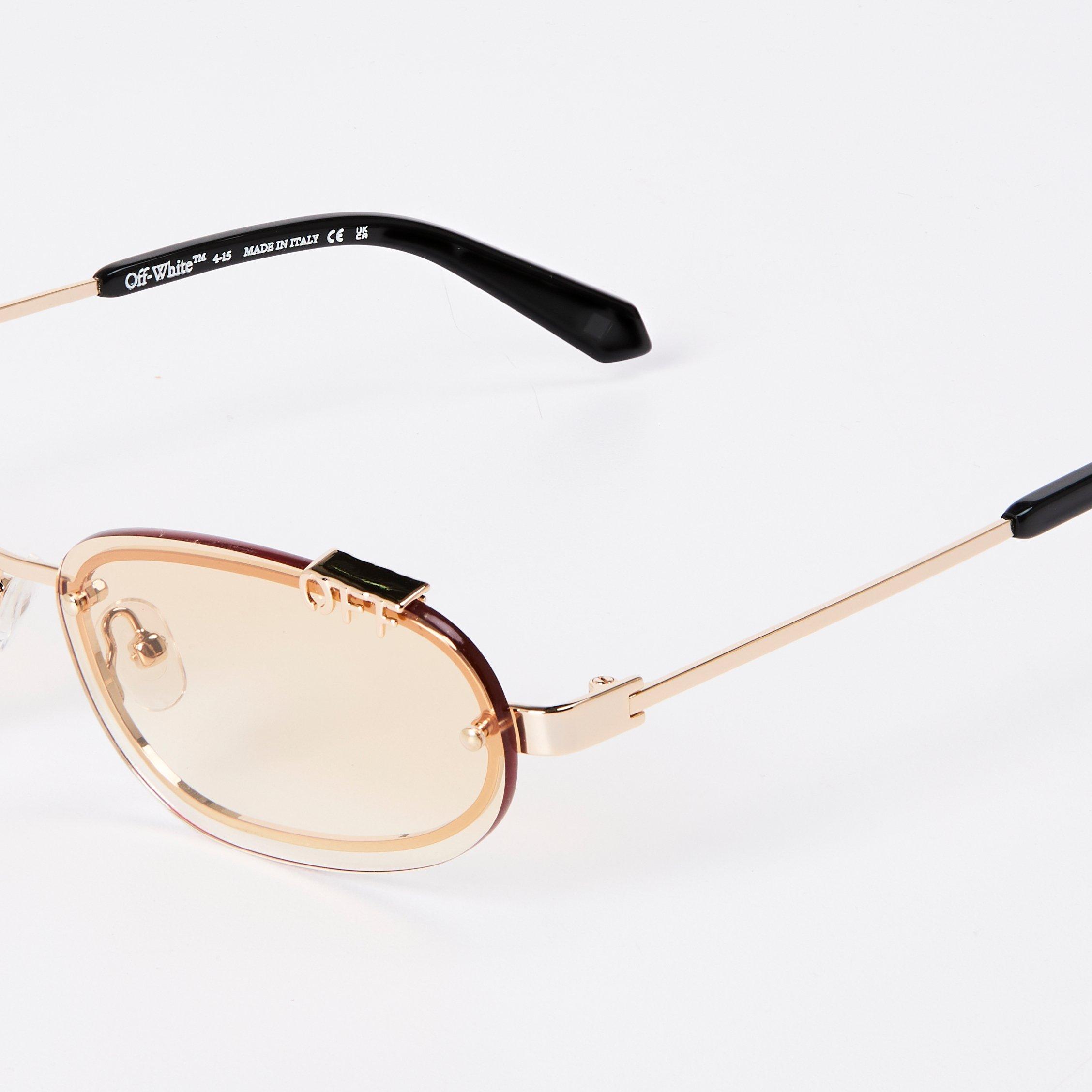 Gold/Brown - Off White - Unisex  Miami 53 Oval Sunglasses - 4