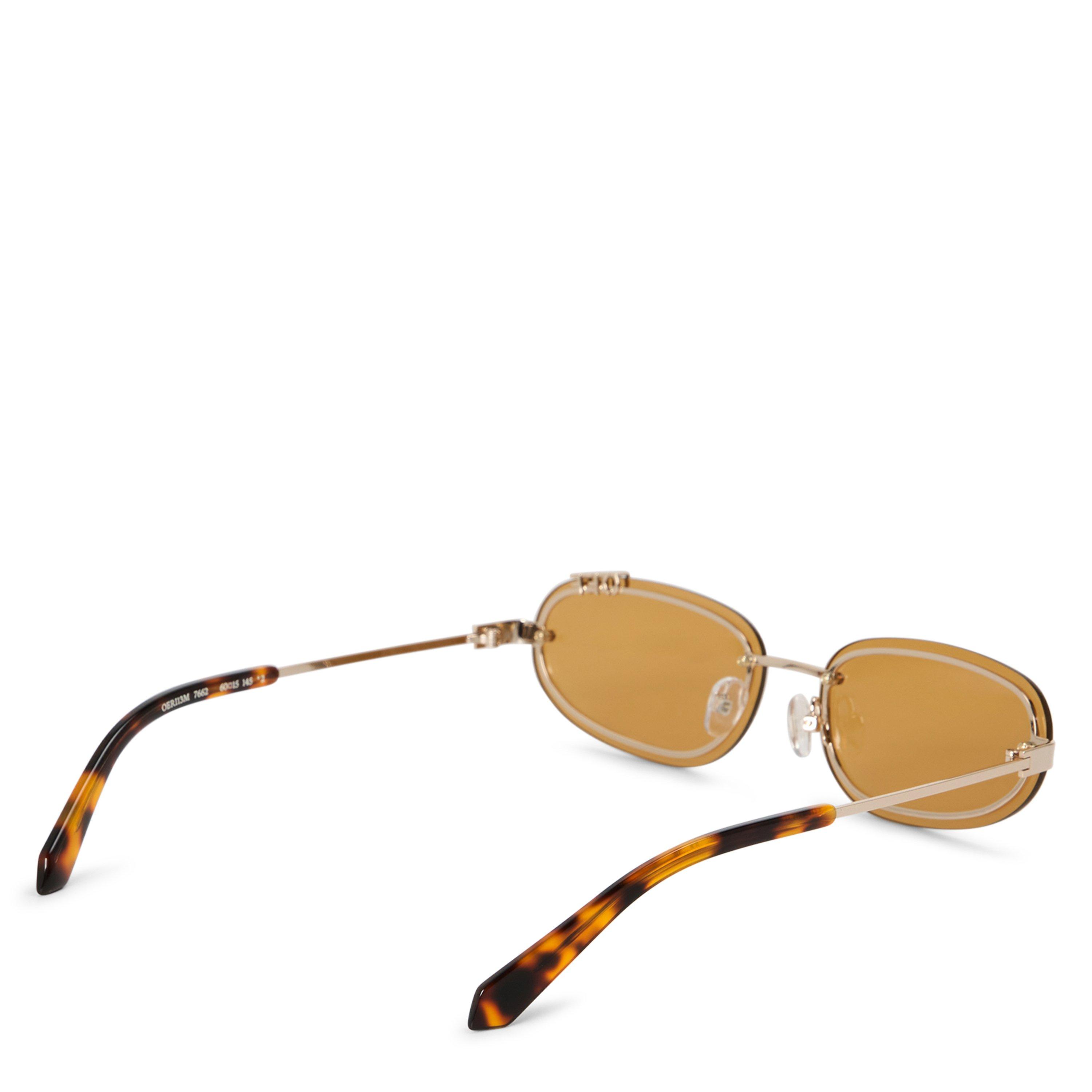 Gold - Camel - Off White - Miami 53 Oval Sunglasses - 2