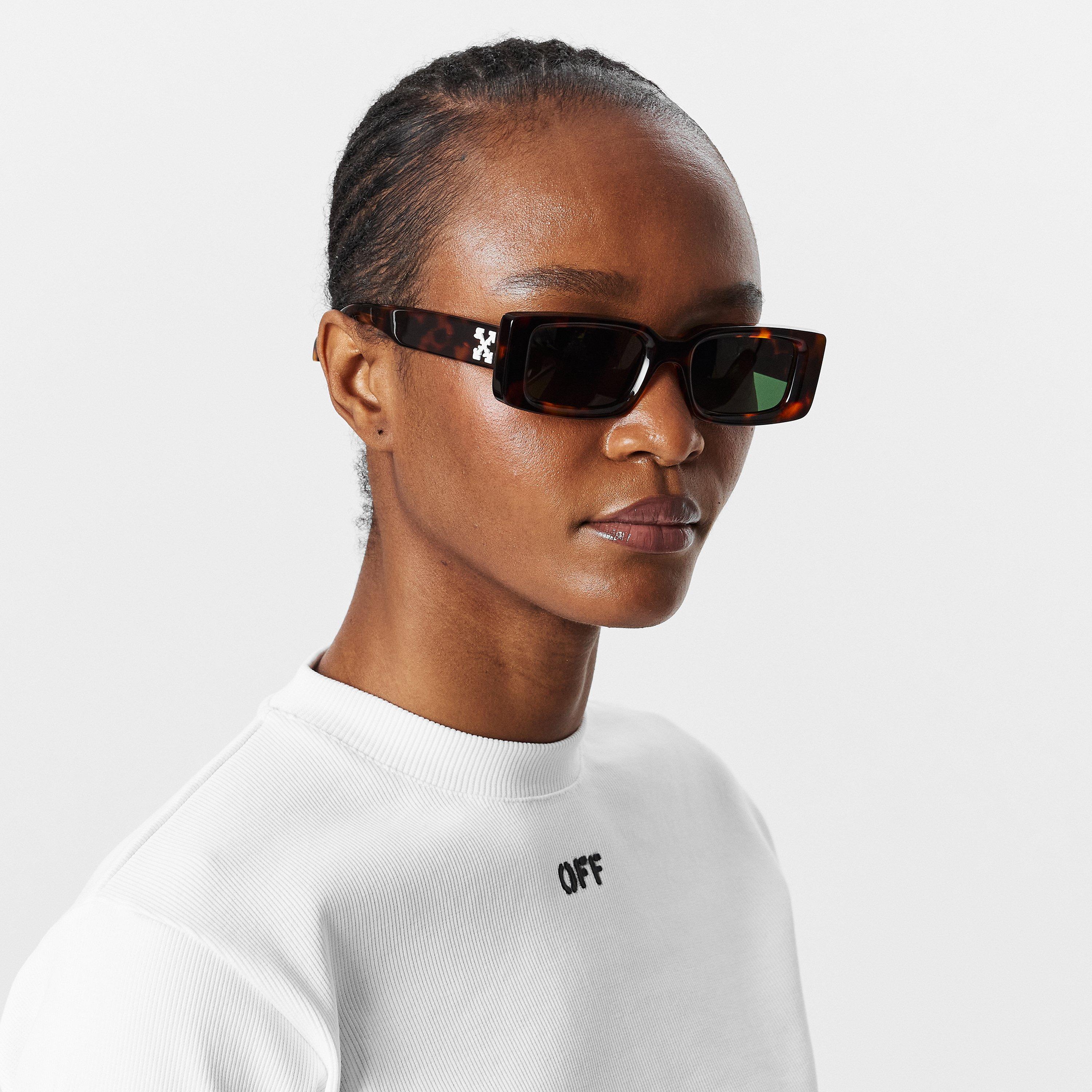 Havana/Green - Off White - Arthur 53 Rectangle Sunglasses - 3