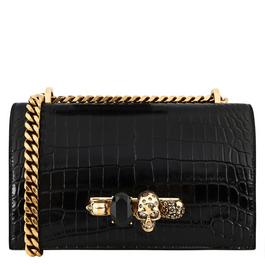 Alexander McQueen Crocodile Effect Jewelled Satchel