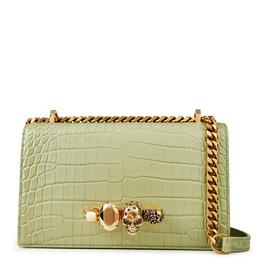 Alexander McQueen Crocodile Effect Jewelled Satchel