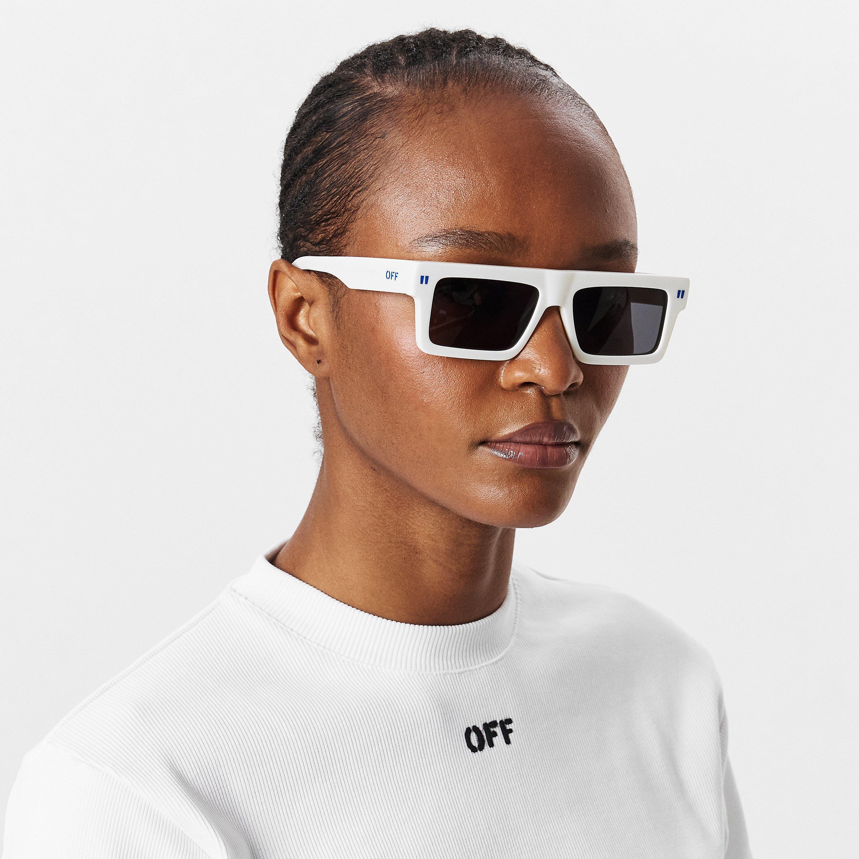 White/Grey - Off White - Unisex Chandler 53 Rectangle Sunglasses - 3