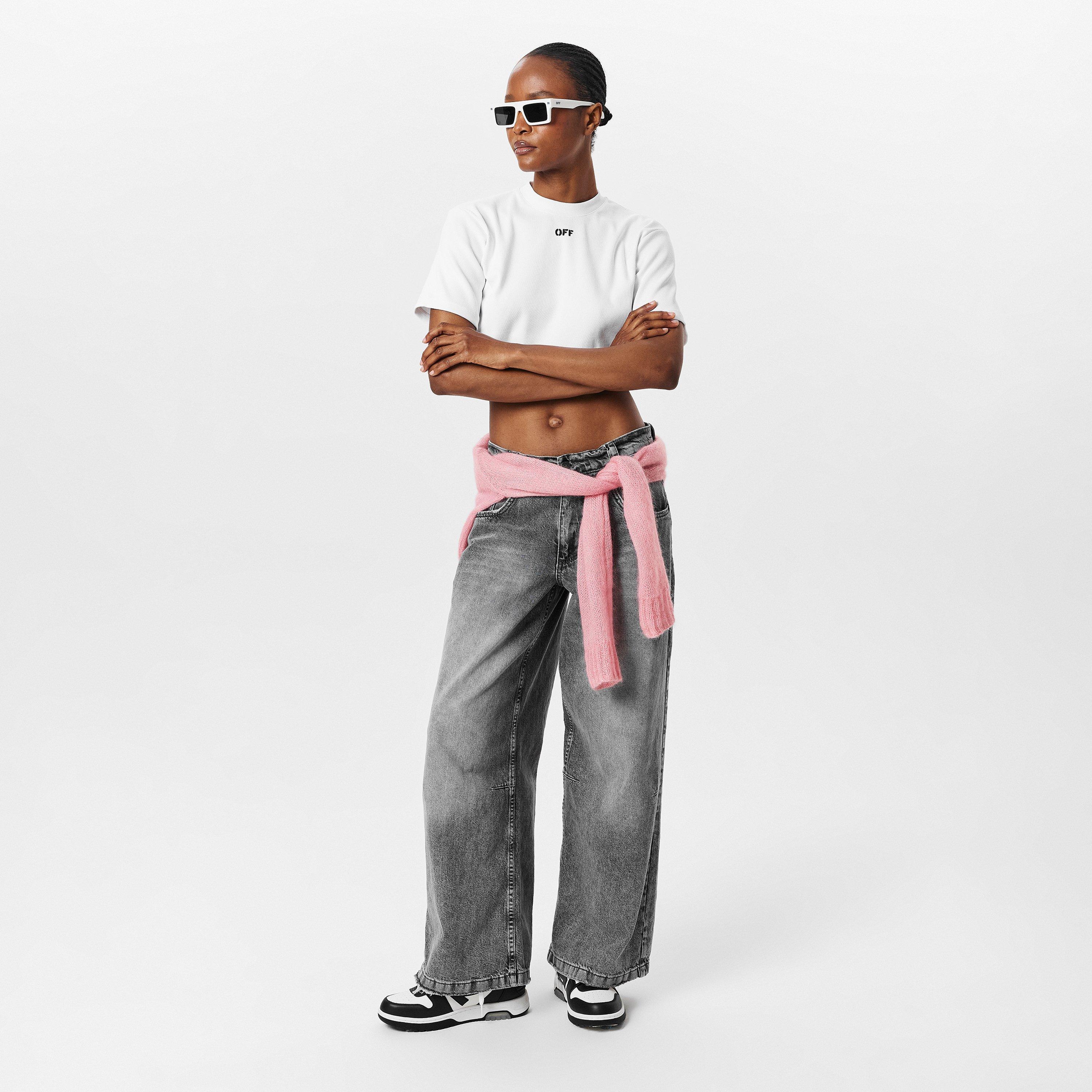 White/Grey - Off White - Unisex Chandler 53 Rectangle Sunglasses - 5