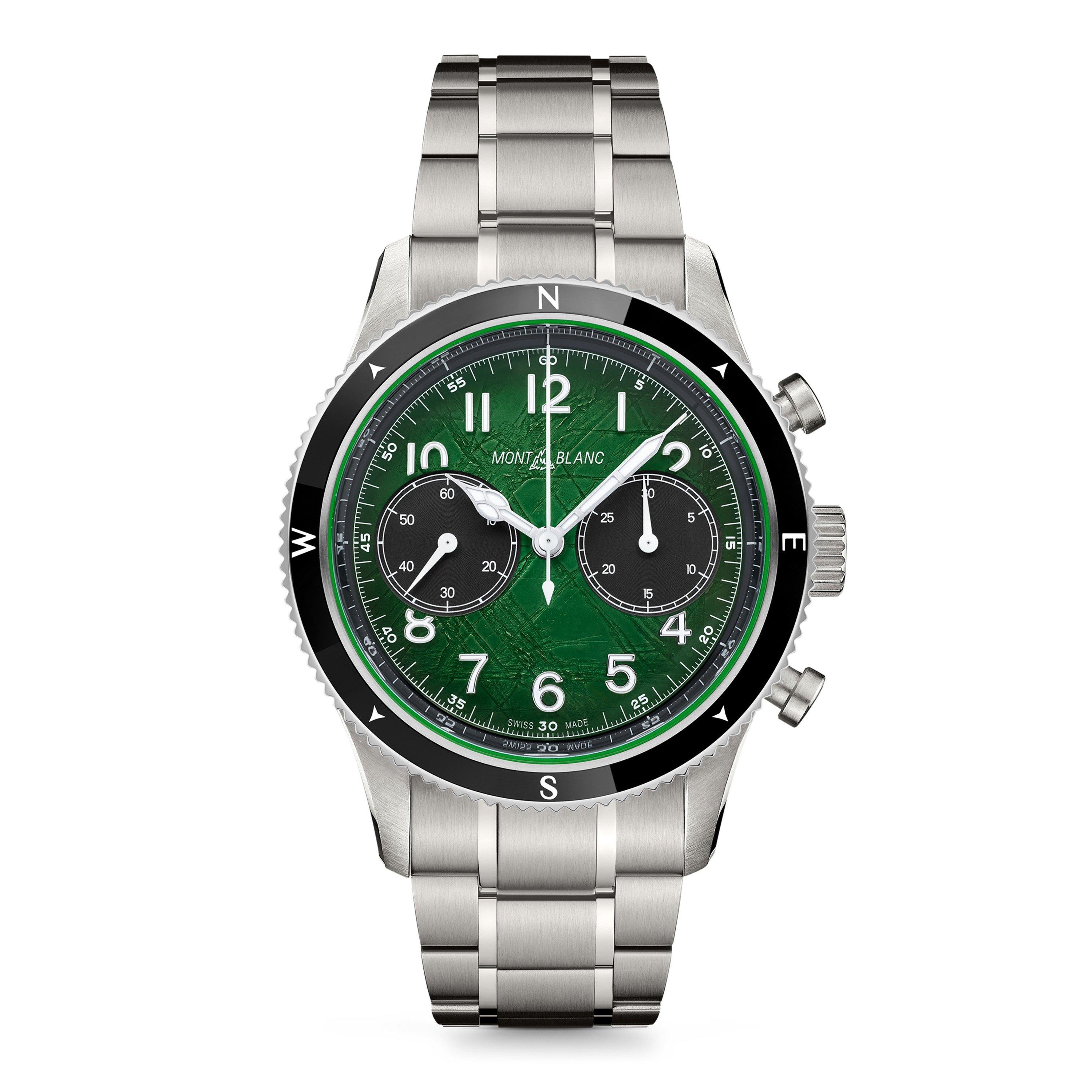 Green/silver - Montblanc - 1858 Automatic Chronograph 0 Oxygen Watch - 1