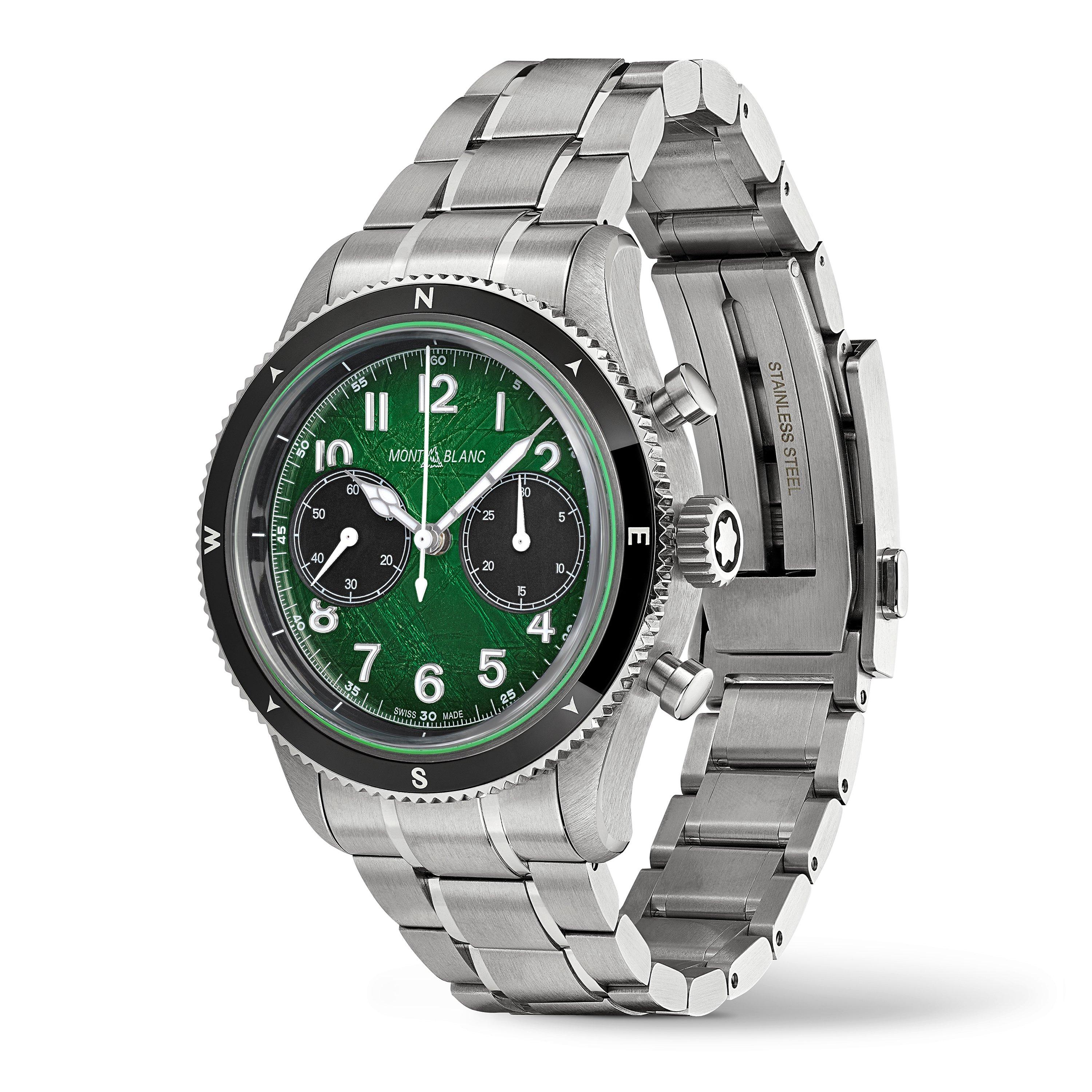 Green/silver - Montblanc - 1858 Automatic Chronograph 0 Oxygen Watch - 3
