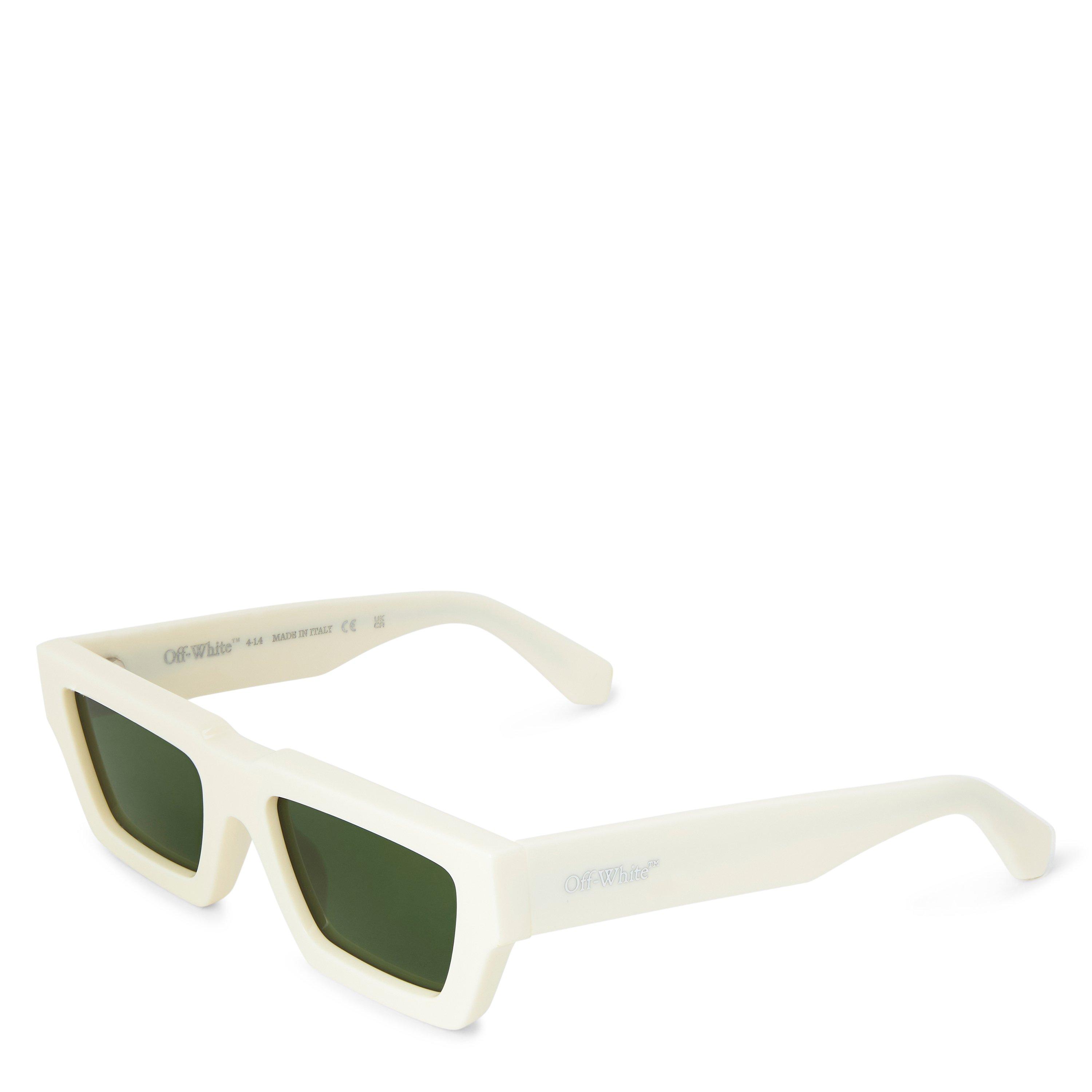 Off White Manchester Sun Rectangle Sunglasses - White - Green