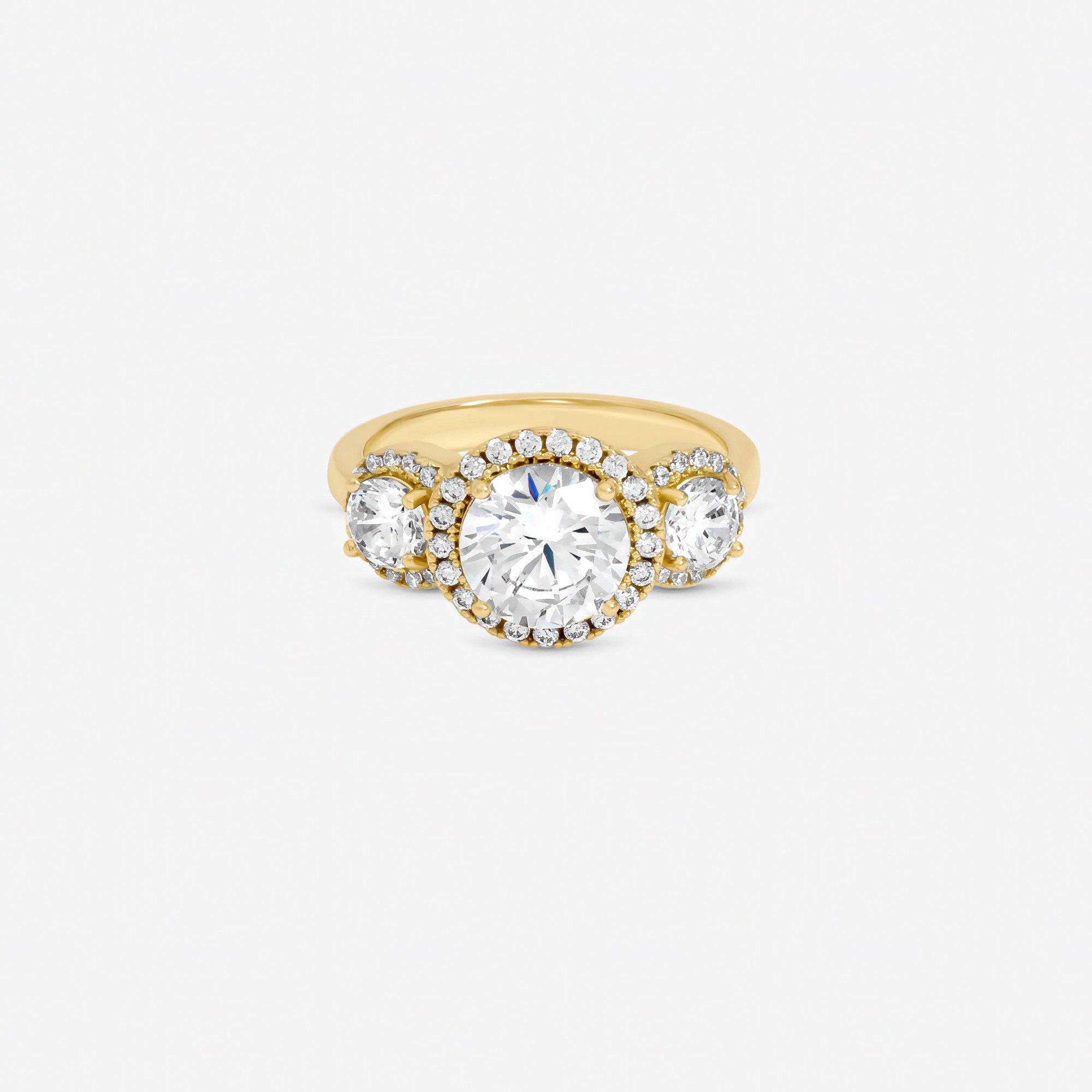 Gold - Jon Richard - Gold Plated Triple Stone Ring