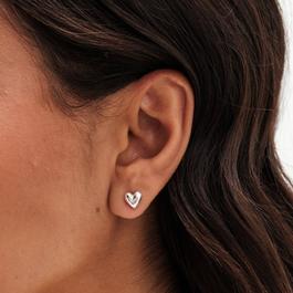 Simply Silver Sterling Silver 925 Polished Heart Stud Earrings