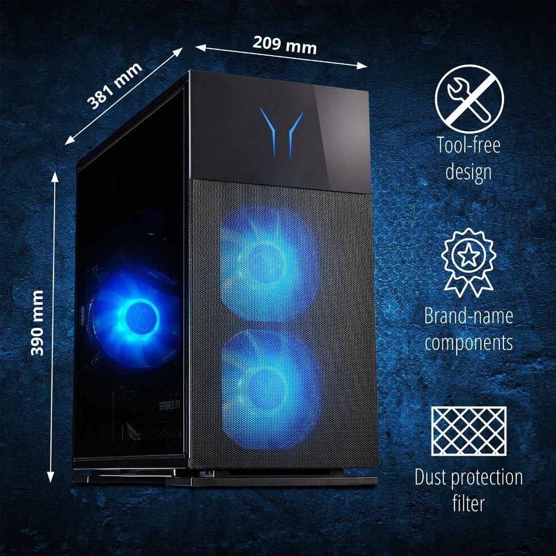 Schwarz - Medion - Medion Erazer Hunter X30 RTX 5070Ti Gaming PC - Intel Core Ultra 7 265 32GB 2TB SSD - Black - 5