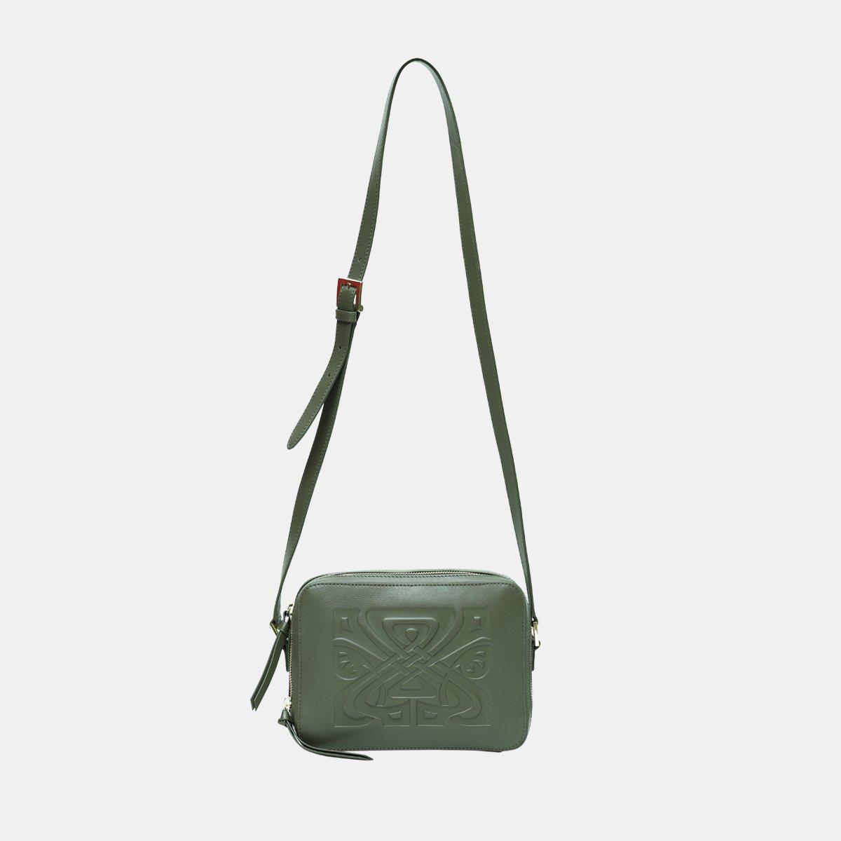 Khaki - Biba - Leather Rachel Cross Body Bag - 1