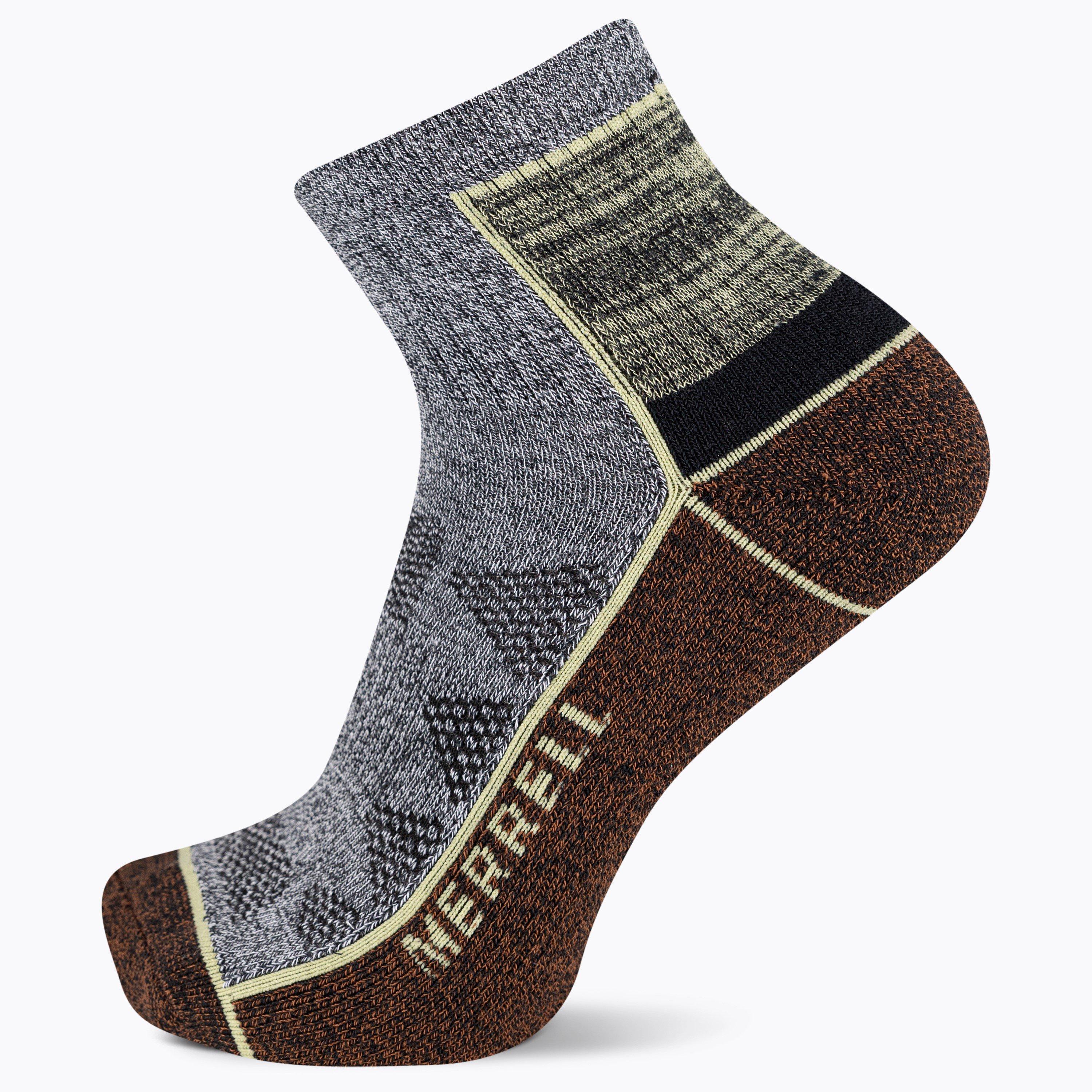 Merrell Men's Hiking Quarter Walking Socks - Brown - 8-11.5