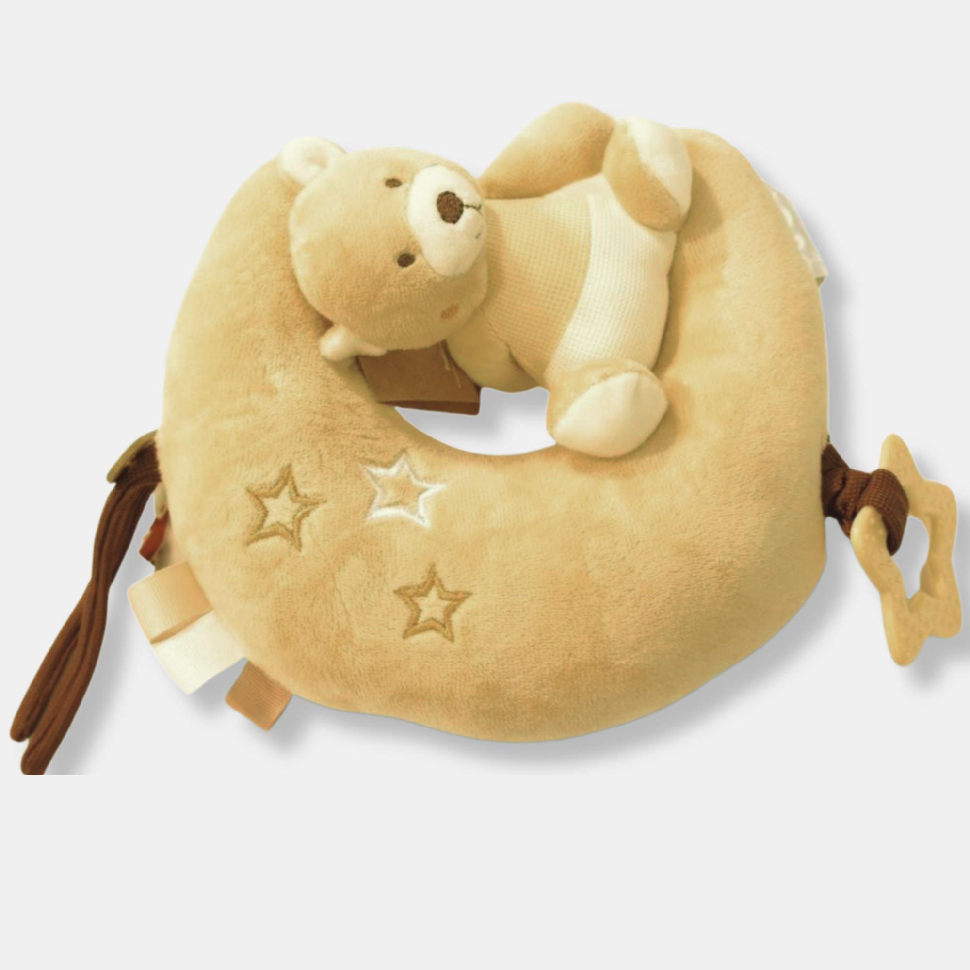 Taupe - Cute and Co - & Co Activity Pull String Musical Moon-Bear with Teether - 2