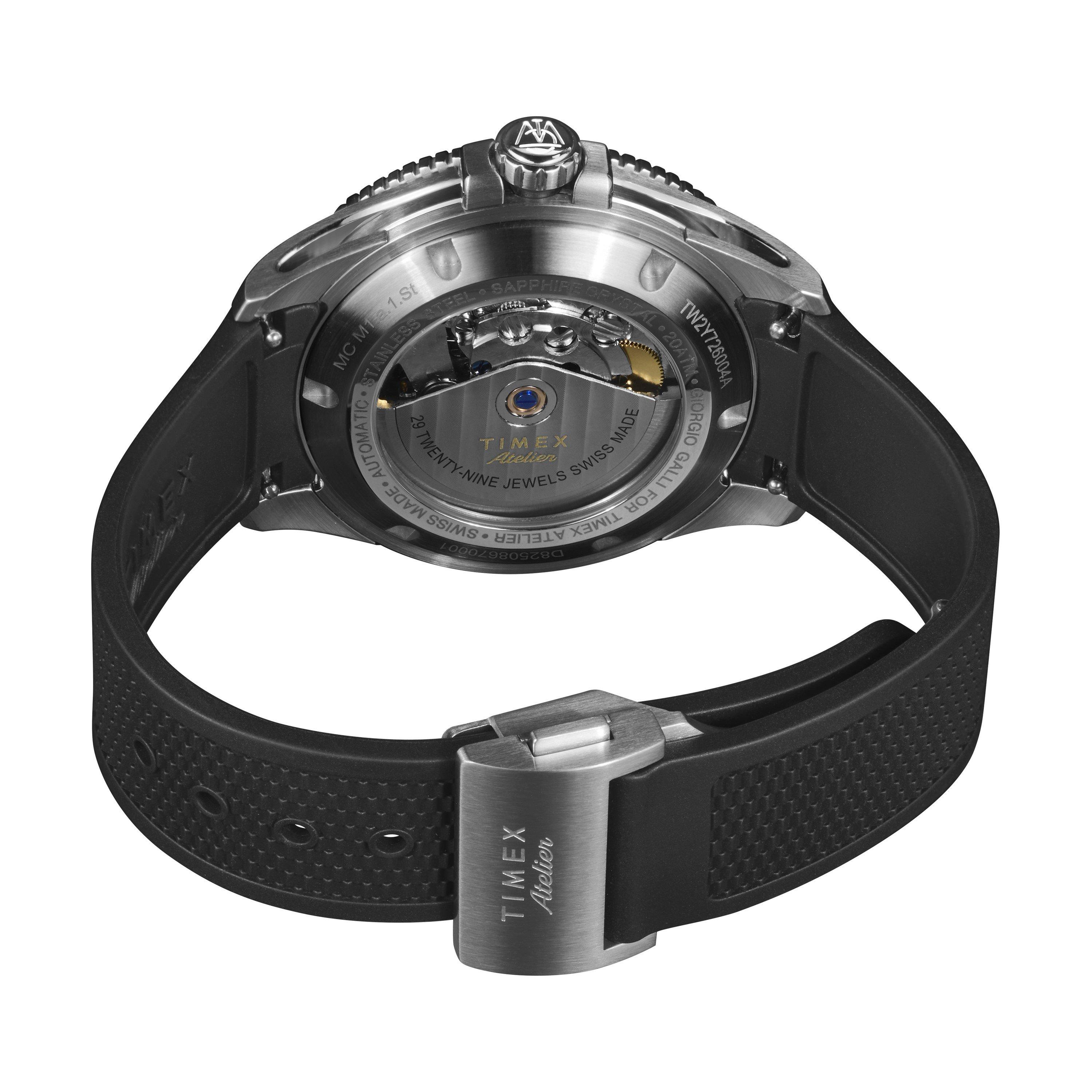 Silver/Black - Timex Atelier - Men's Marine M1a Analogue Auto Watch - 6