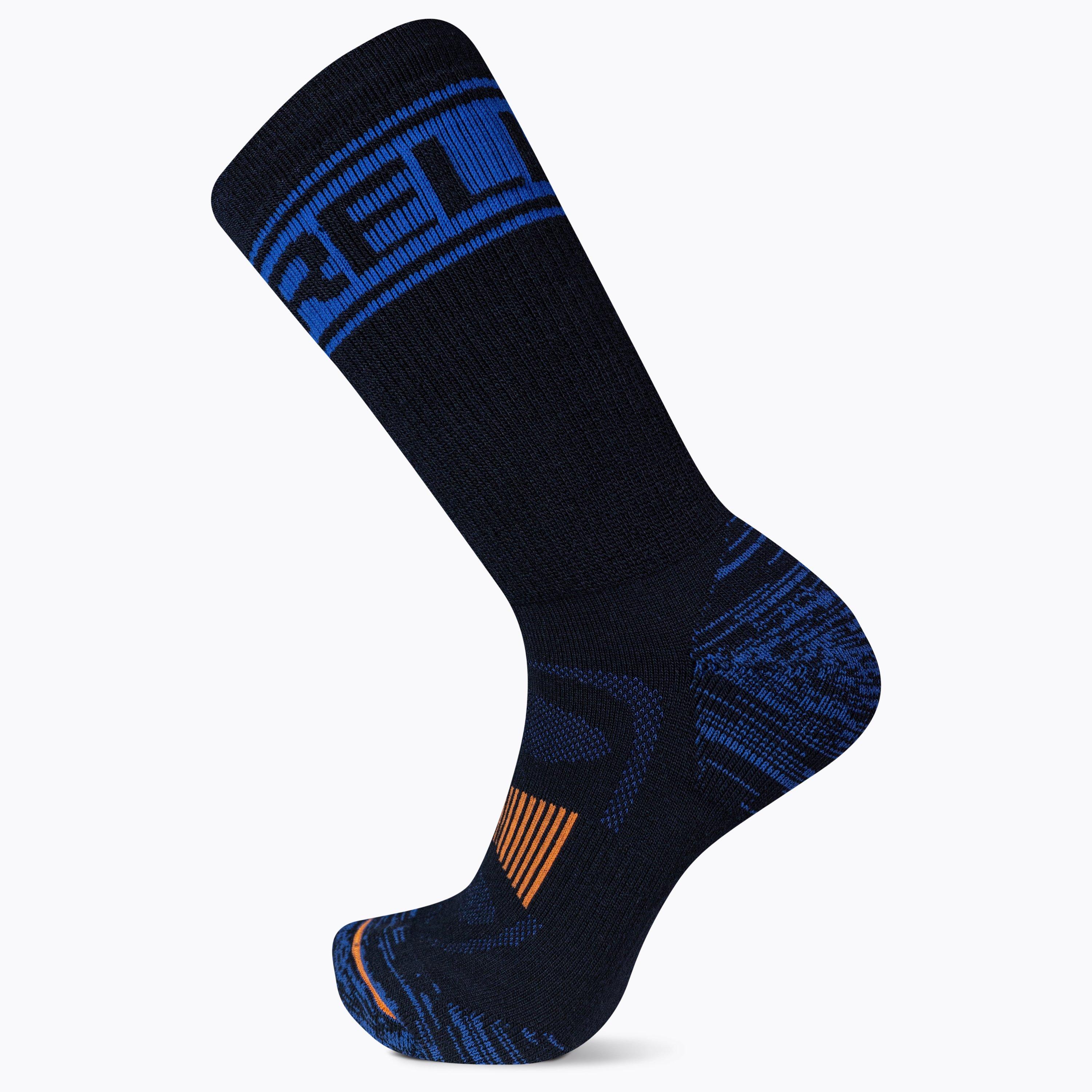 Merrell Men's Zoned Hiking Crew Walking Sock - Blue - 8-11.5