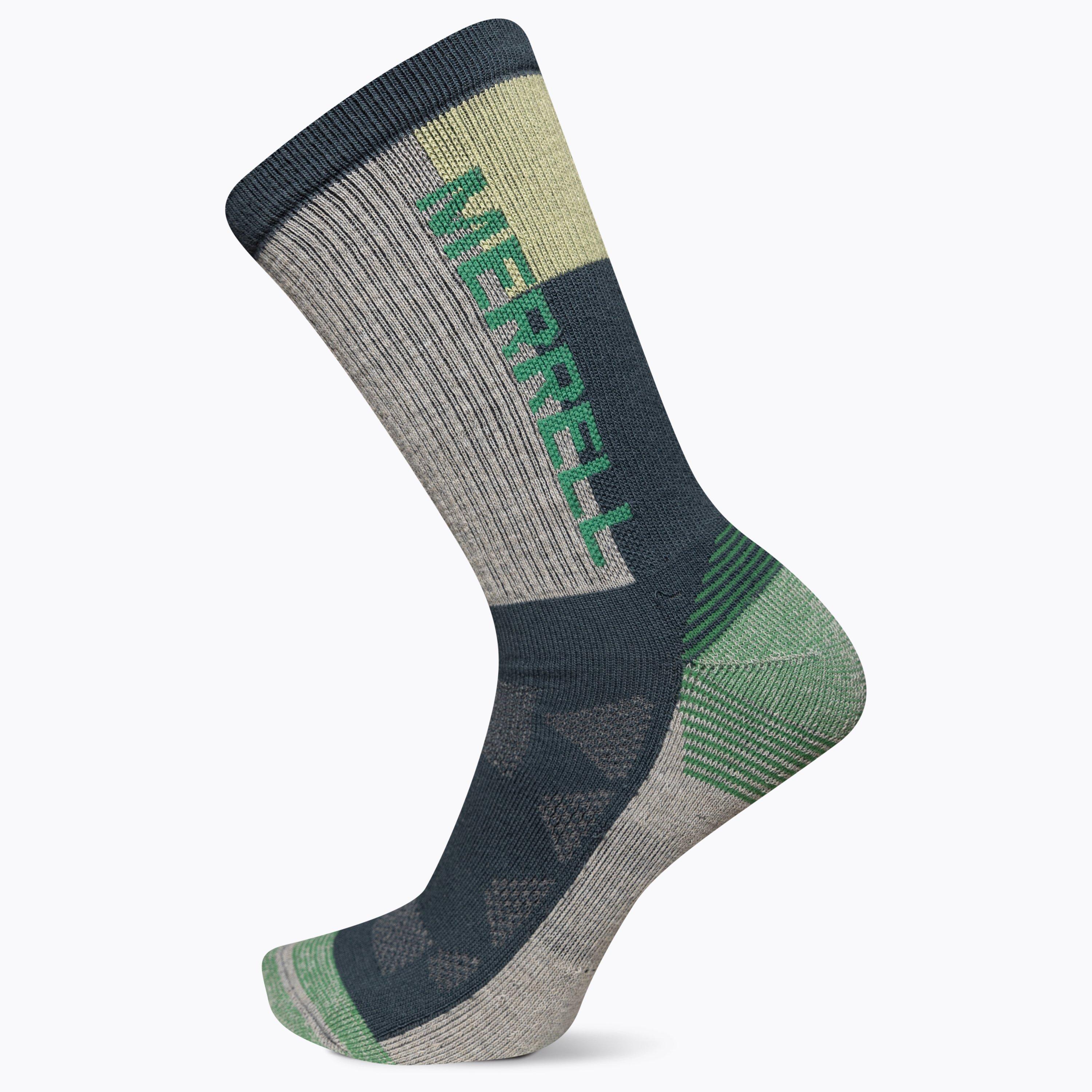 Merrell Men's Moab Hiking Crew Walking Sock - Blue - 8-11.5