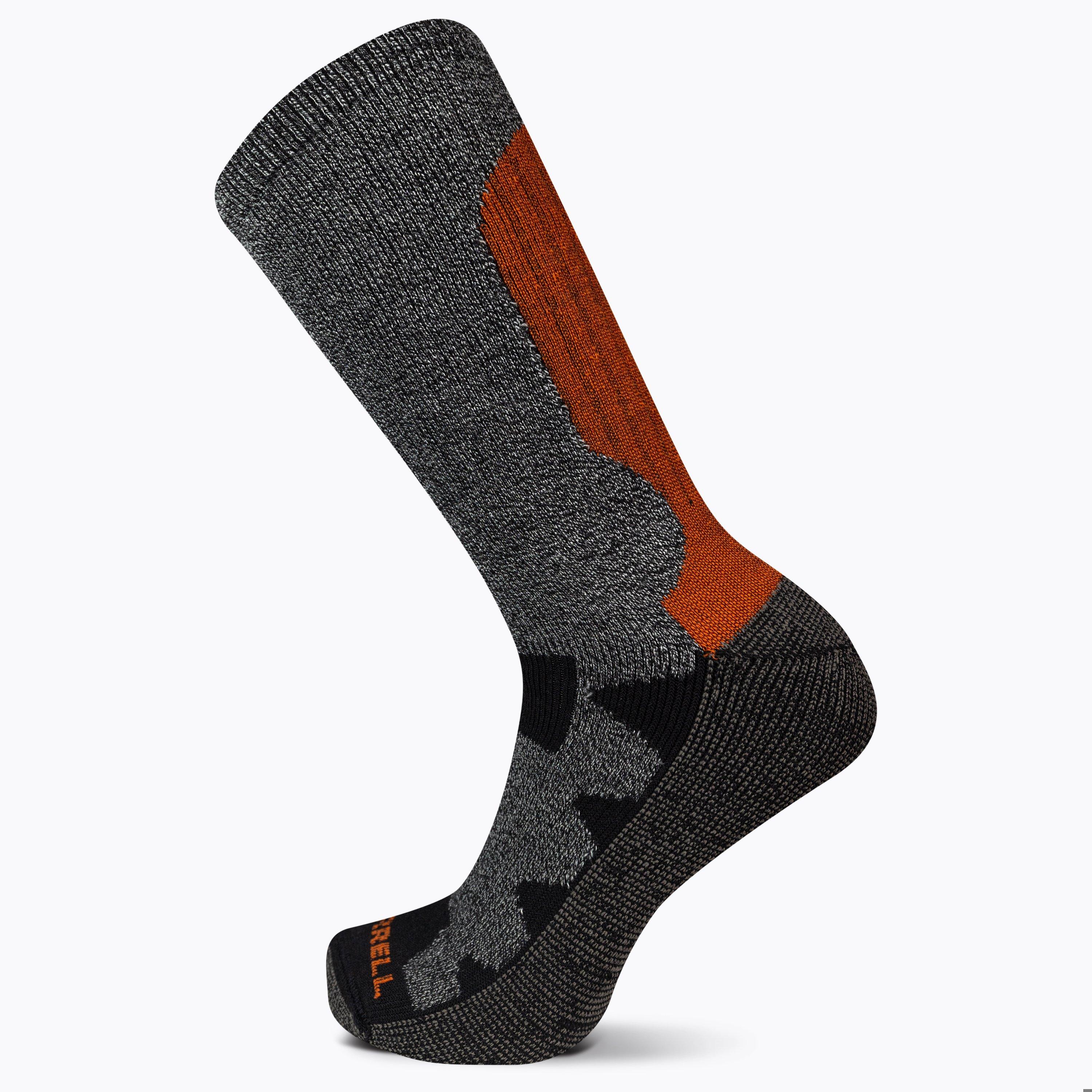 Merrell Men's Moab Thermal Crew Walking Sock - Black - 4-7.5