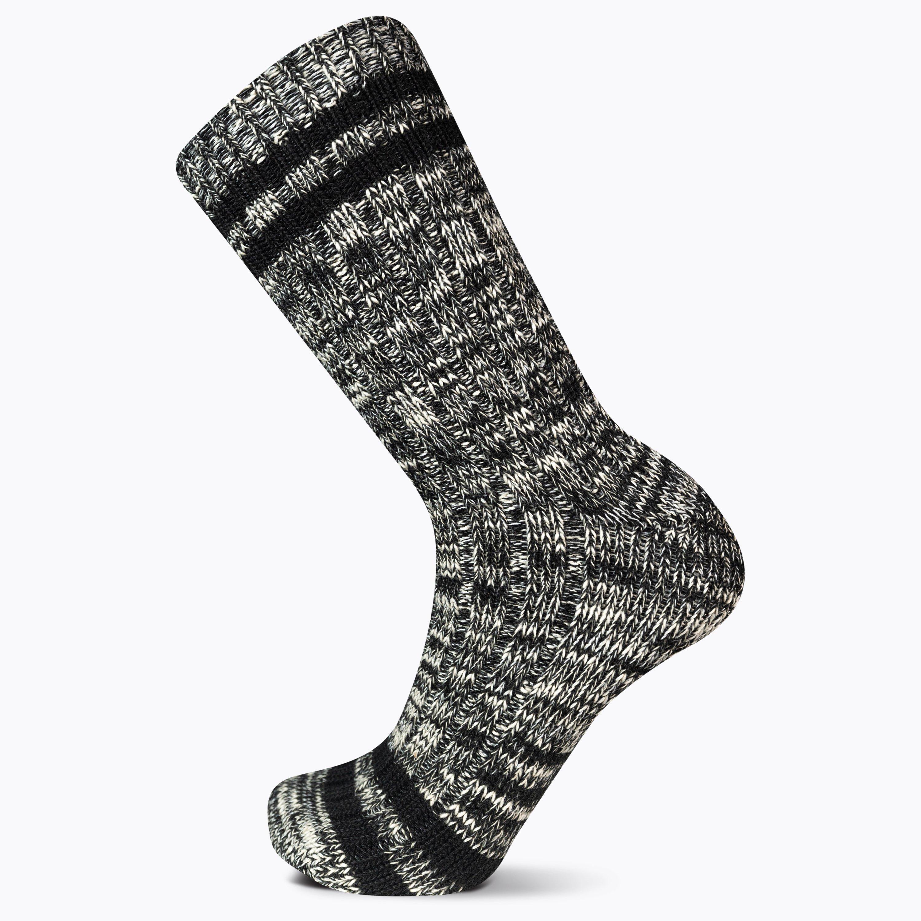 Merrell Men's Stripe Crew Walking Sock - Black - 4-7.5