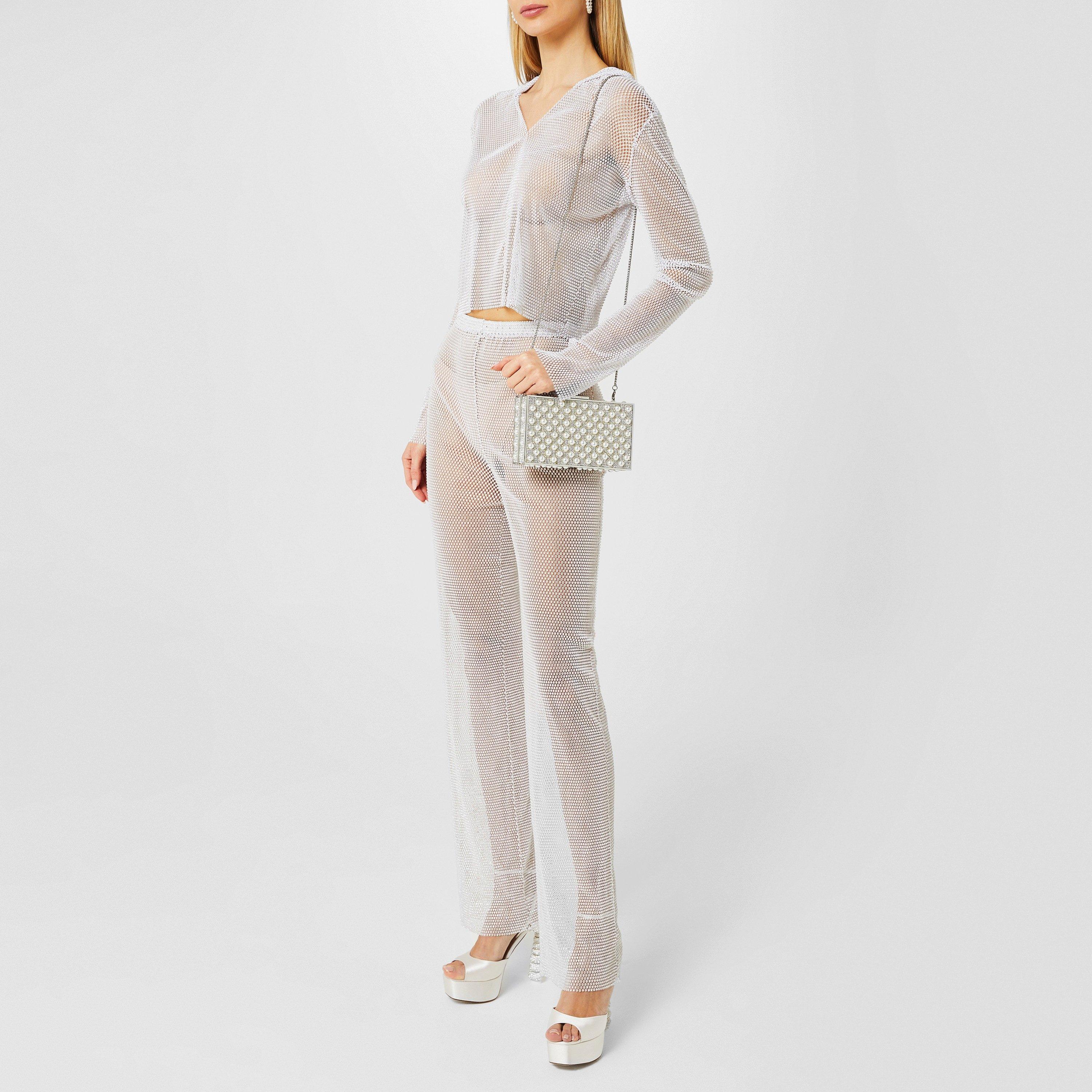 Silver/Pearl - Sophia Webster - Clara Crystal Box Bag - 5