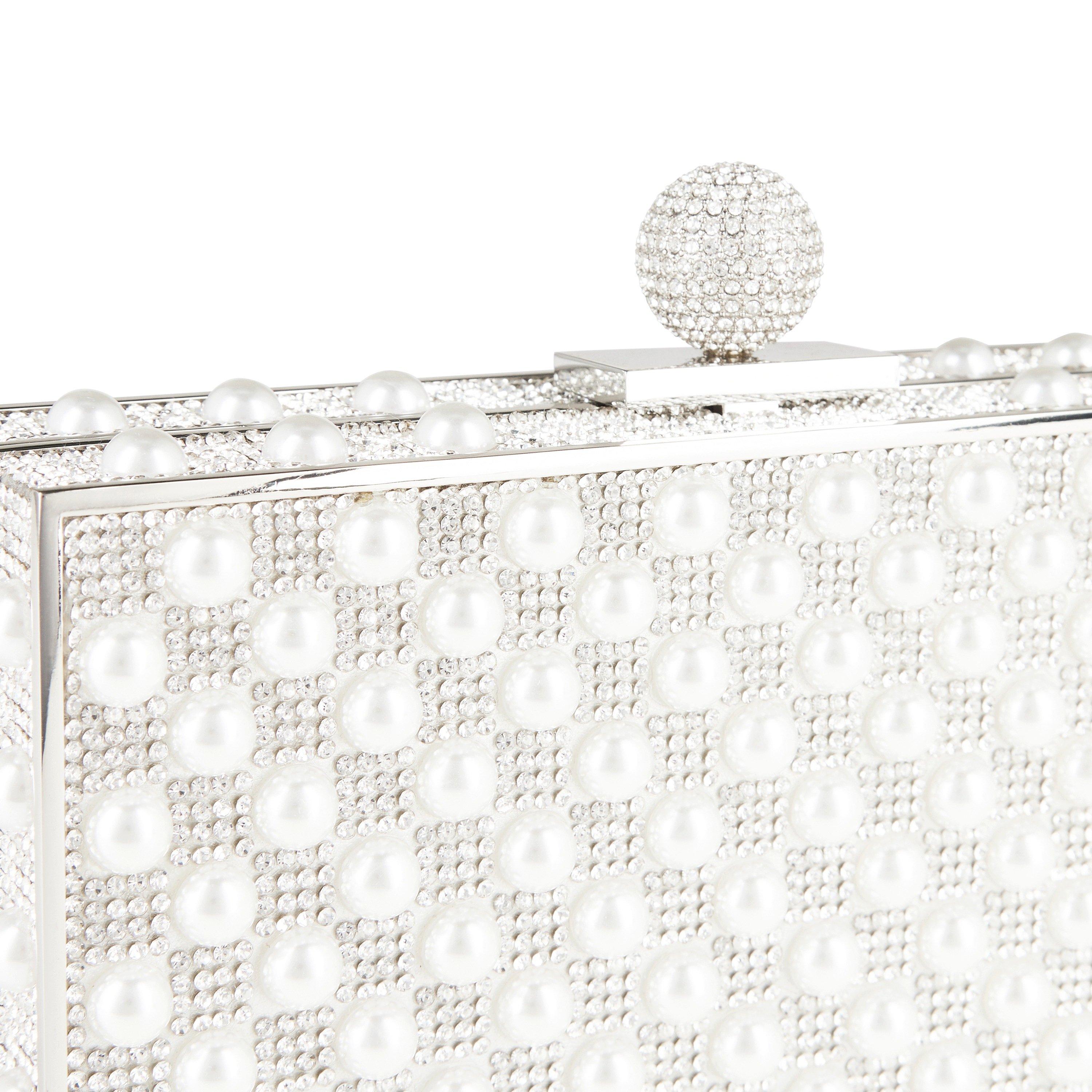 Silver/Pearl - Sophia Webster - Clara Crystal Box Bag - 8