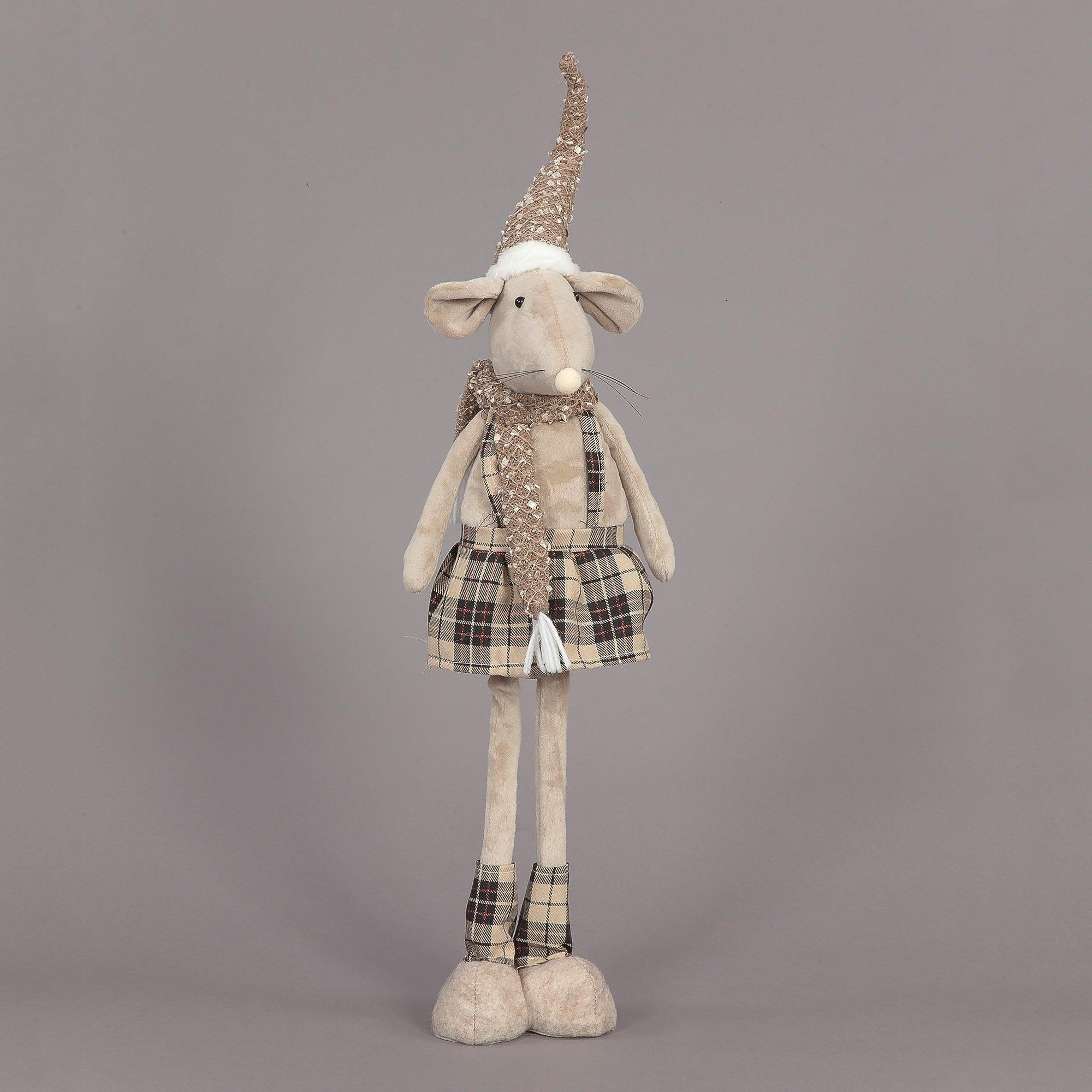 Brown - Snowtime - 60cm Standing Plush Girl Mouse Decoration
