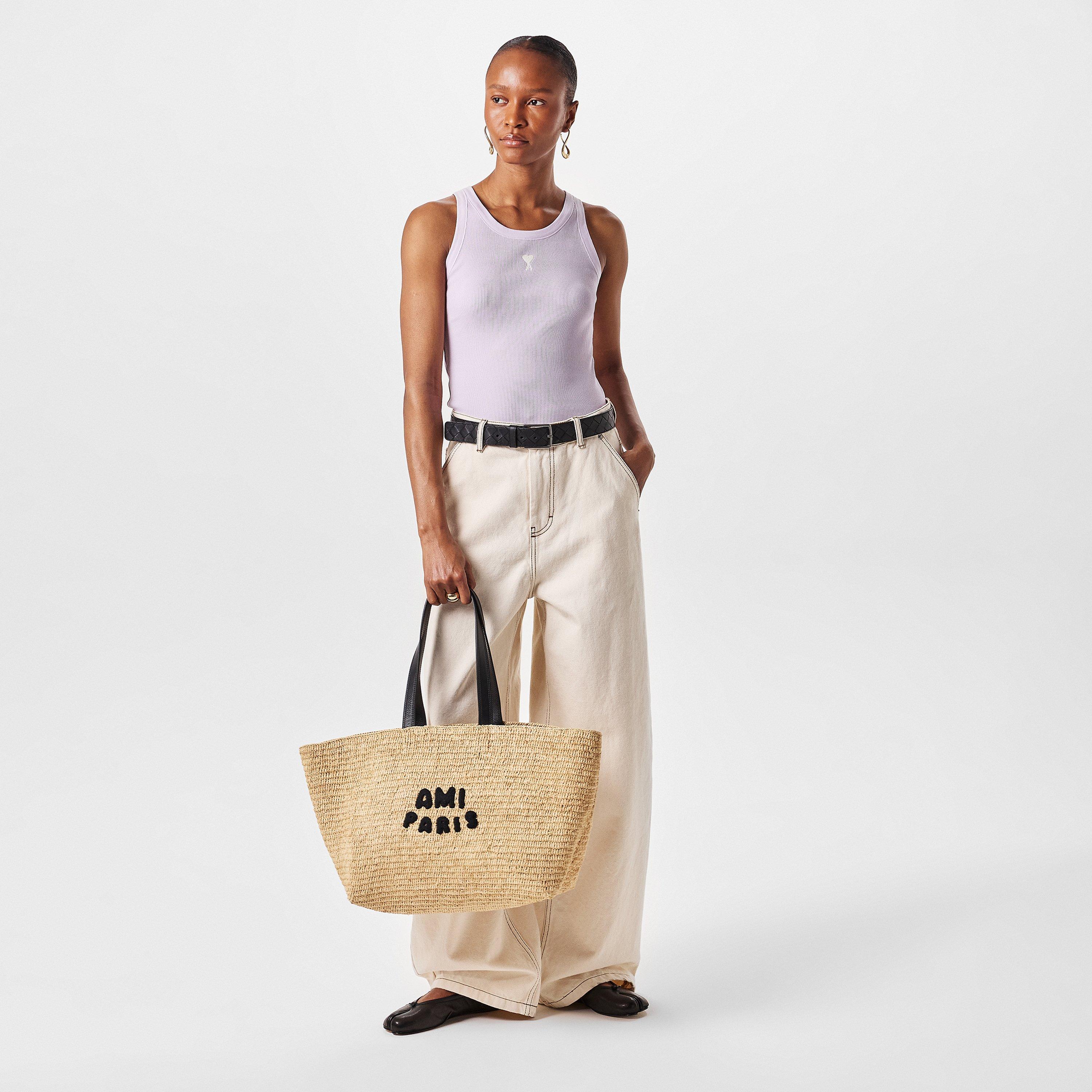 Ami Paris Raffia Tote Bag Tote Bags FRASERS