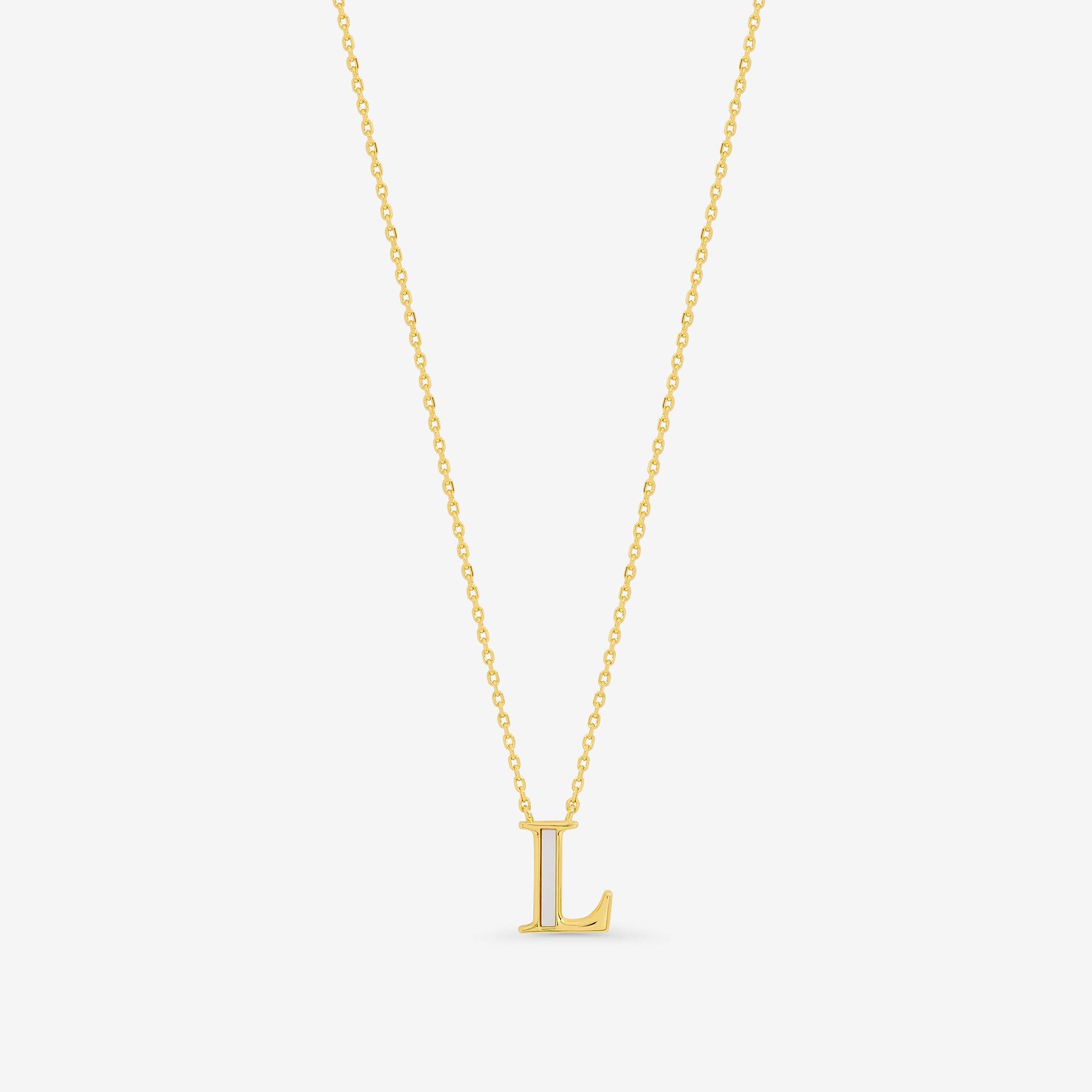 Inicio Women's 14K Plated Pearl Initial Pendant - L Gold