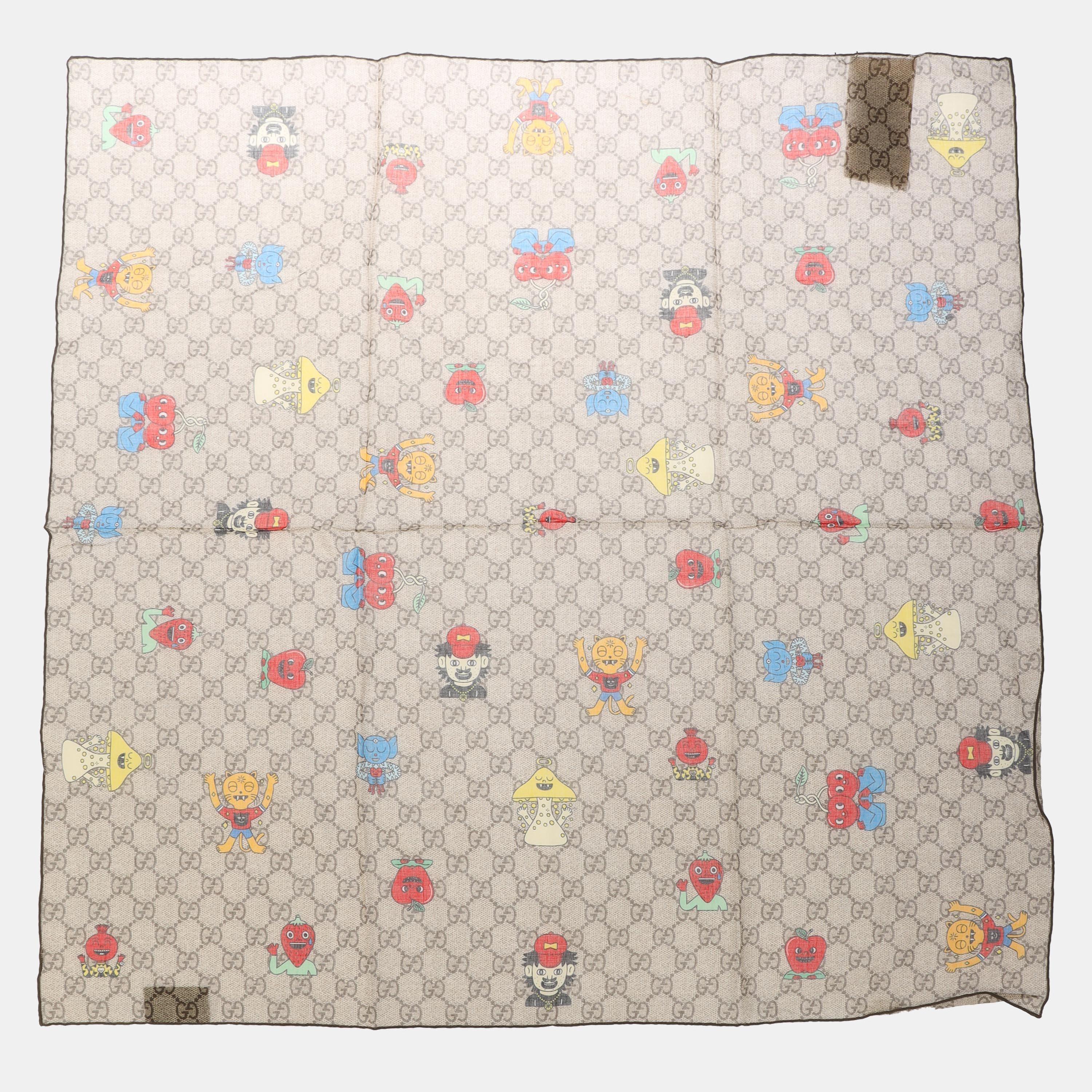 Camel/LBrown - Gucci - Men's Silk Scarf - 1