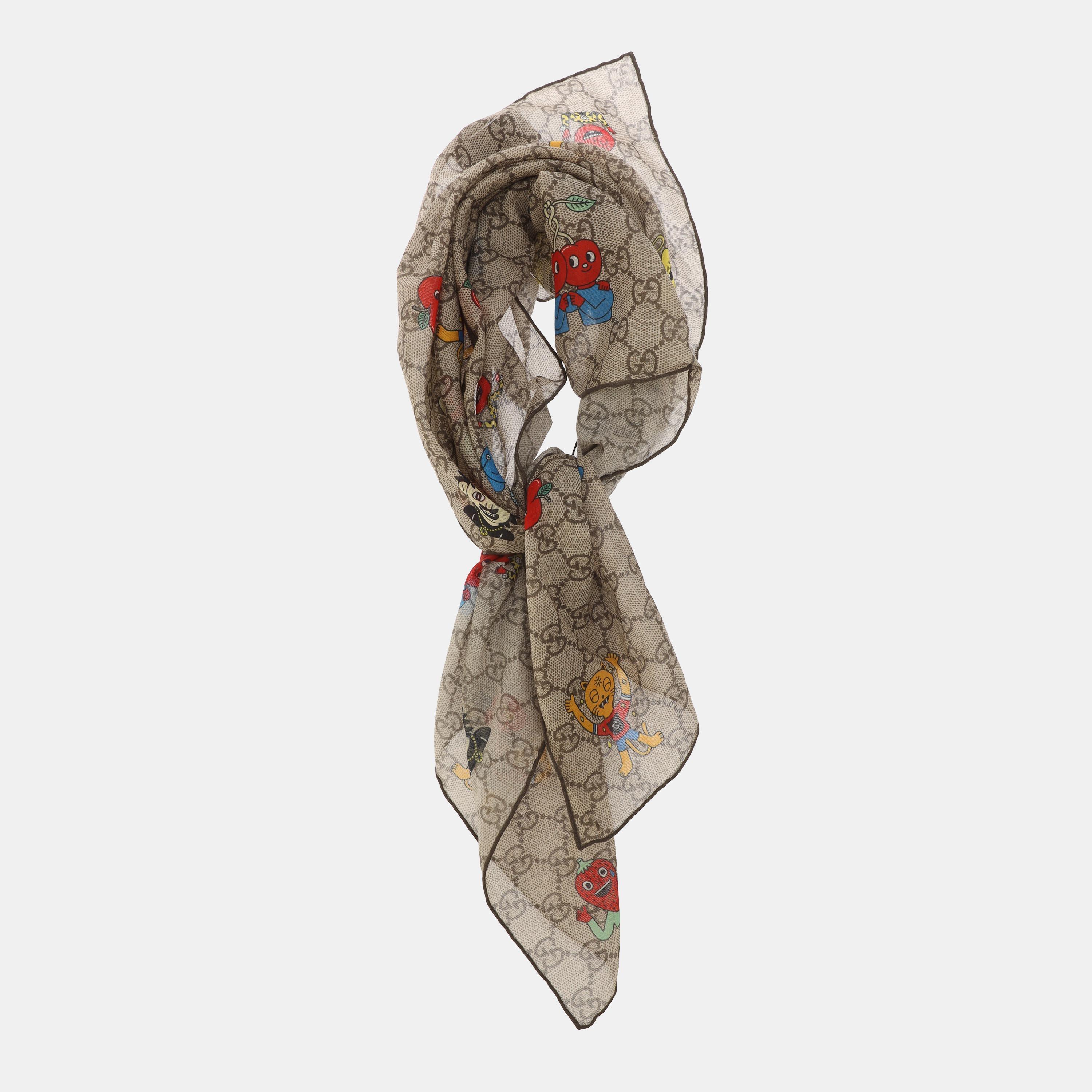 Camel/LBrown - Gucci - Men's Silk Scarf - 2