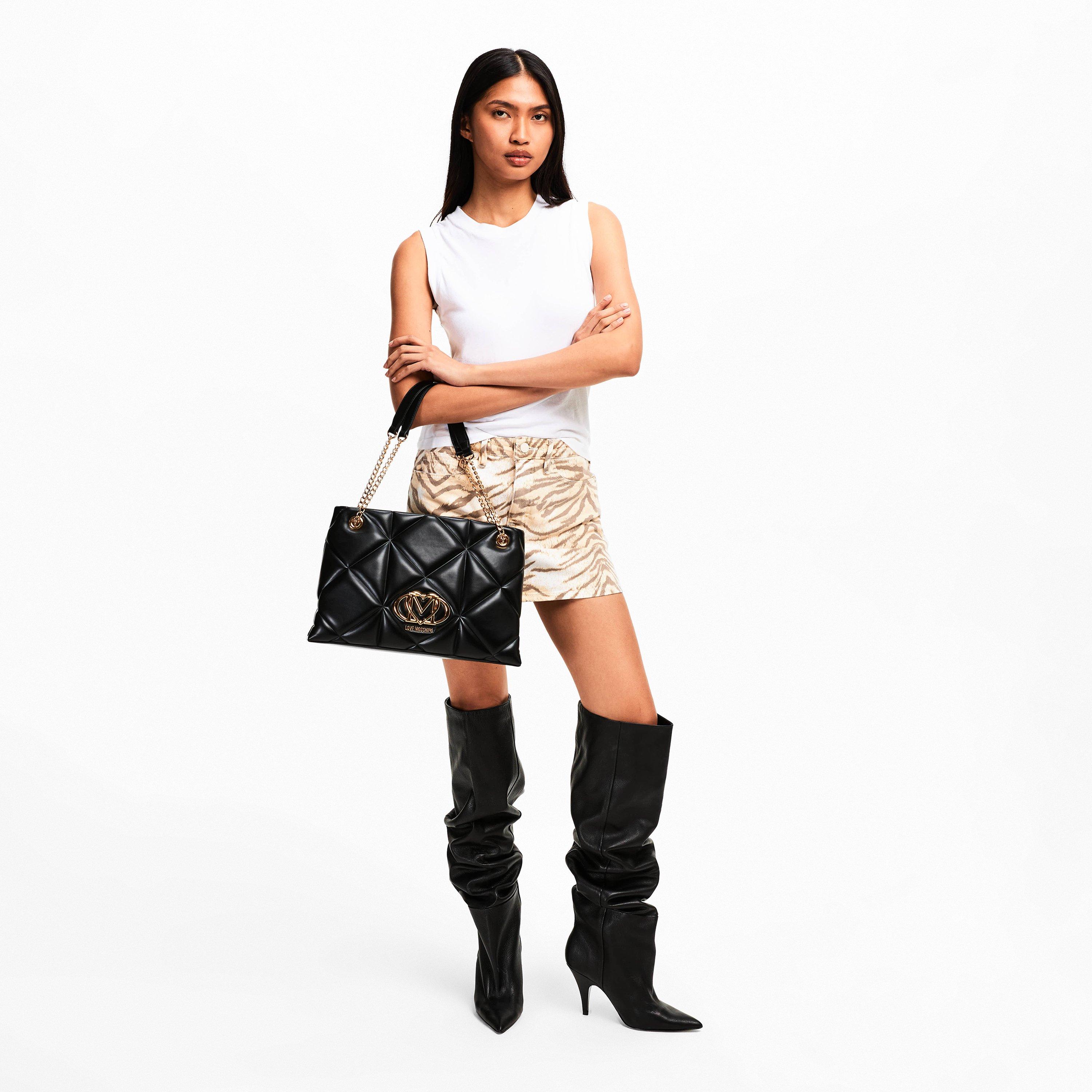 Black - Love Moschino - LM Quilt Tote Ld61 - 6