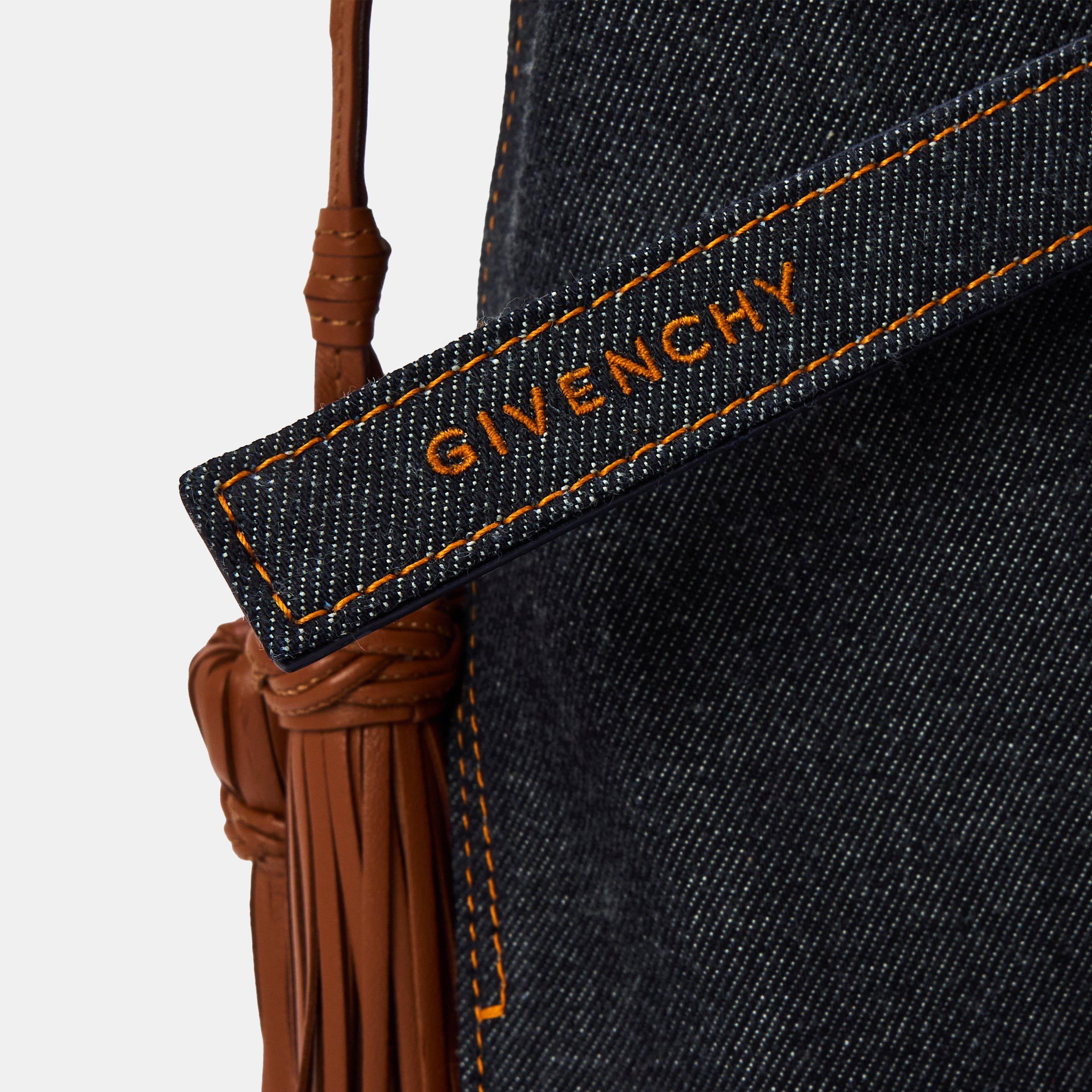 Indigo Blue - GIVENCHY - Mini Denim Belted Hobo Bag - 4