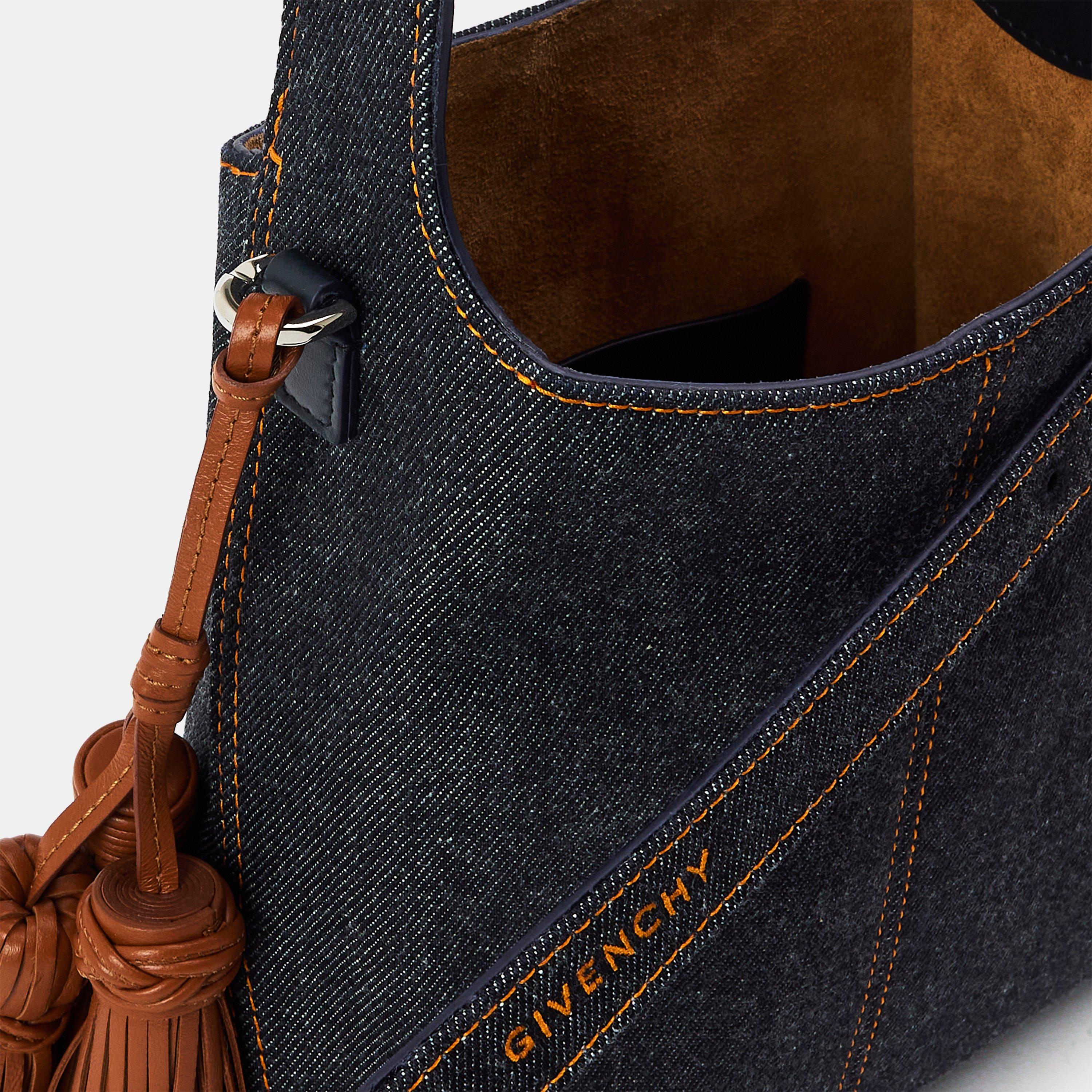 Indigo Blue - GIVENCHY - Mini Denim Belted Hobo Bag - 5