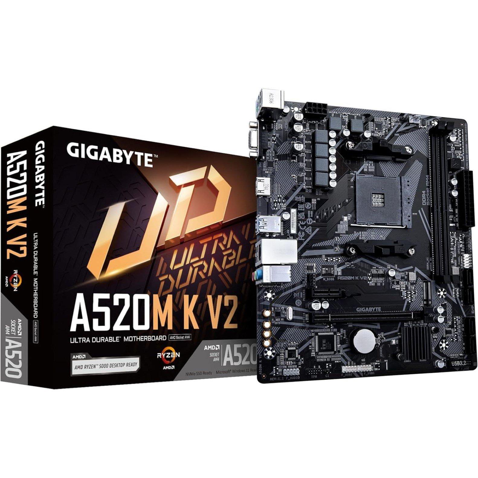 Schwarz - Gigabyte Technology - Gigabyte A520M K V2 Motherboard - 1