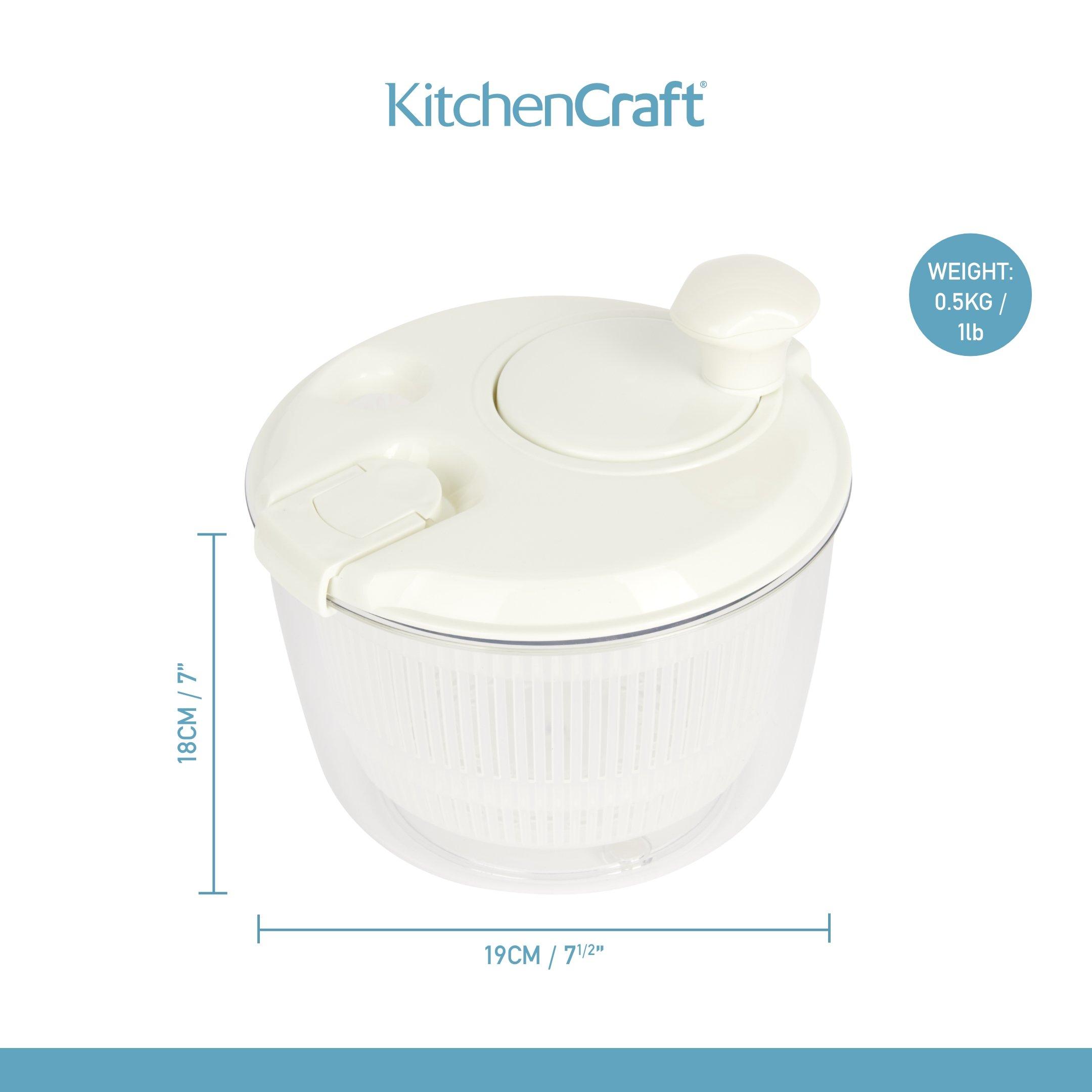 White - KitchenCraft - KitchenCraft 19cm Mini Salad Spinner - 2