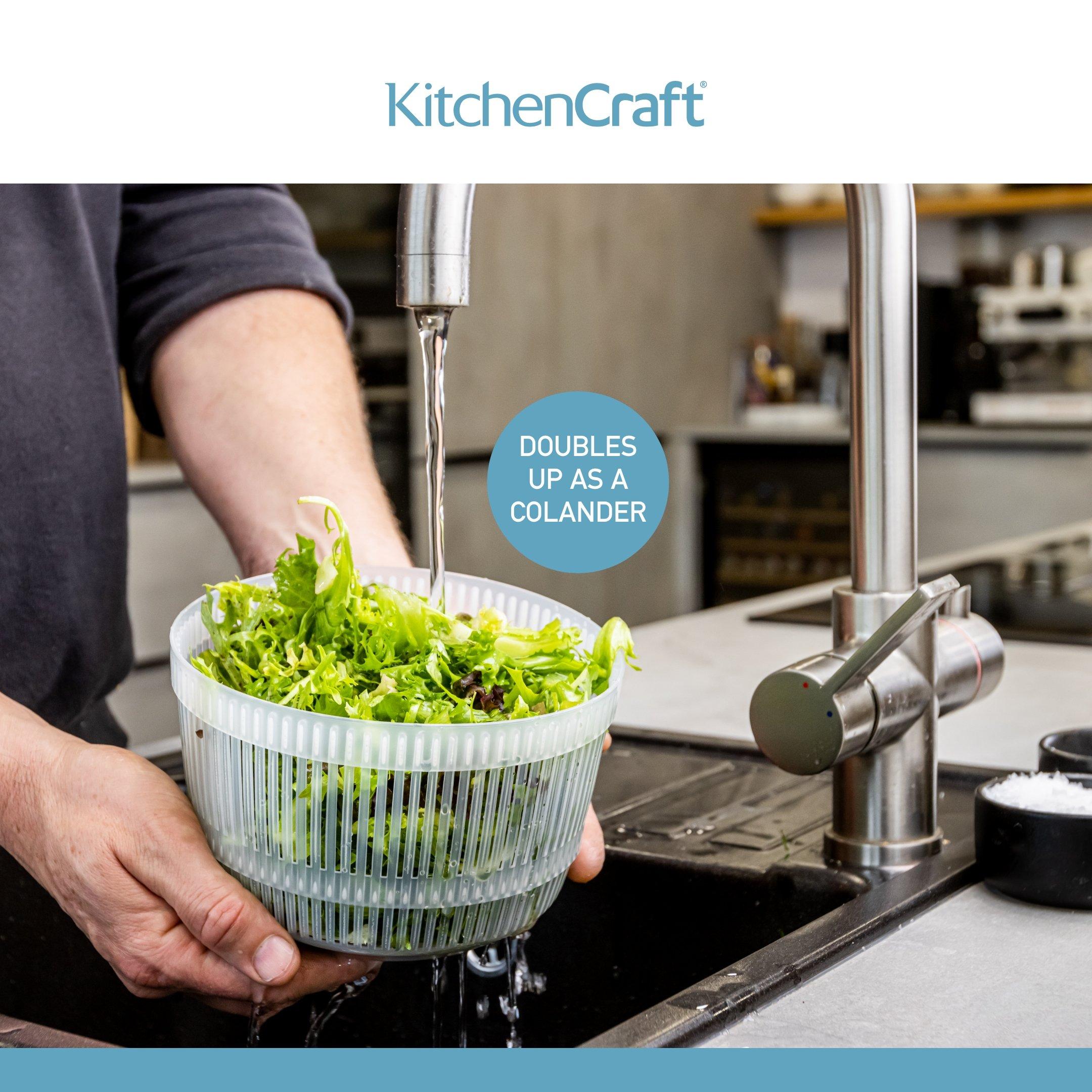 White - KitchenCraft - KitchenCraft 19cm Mini Salad Spinner - 5