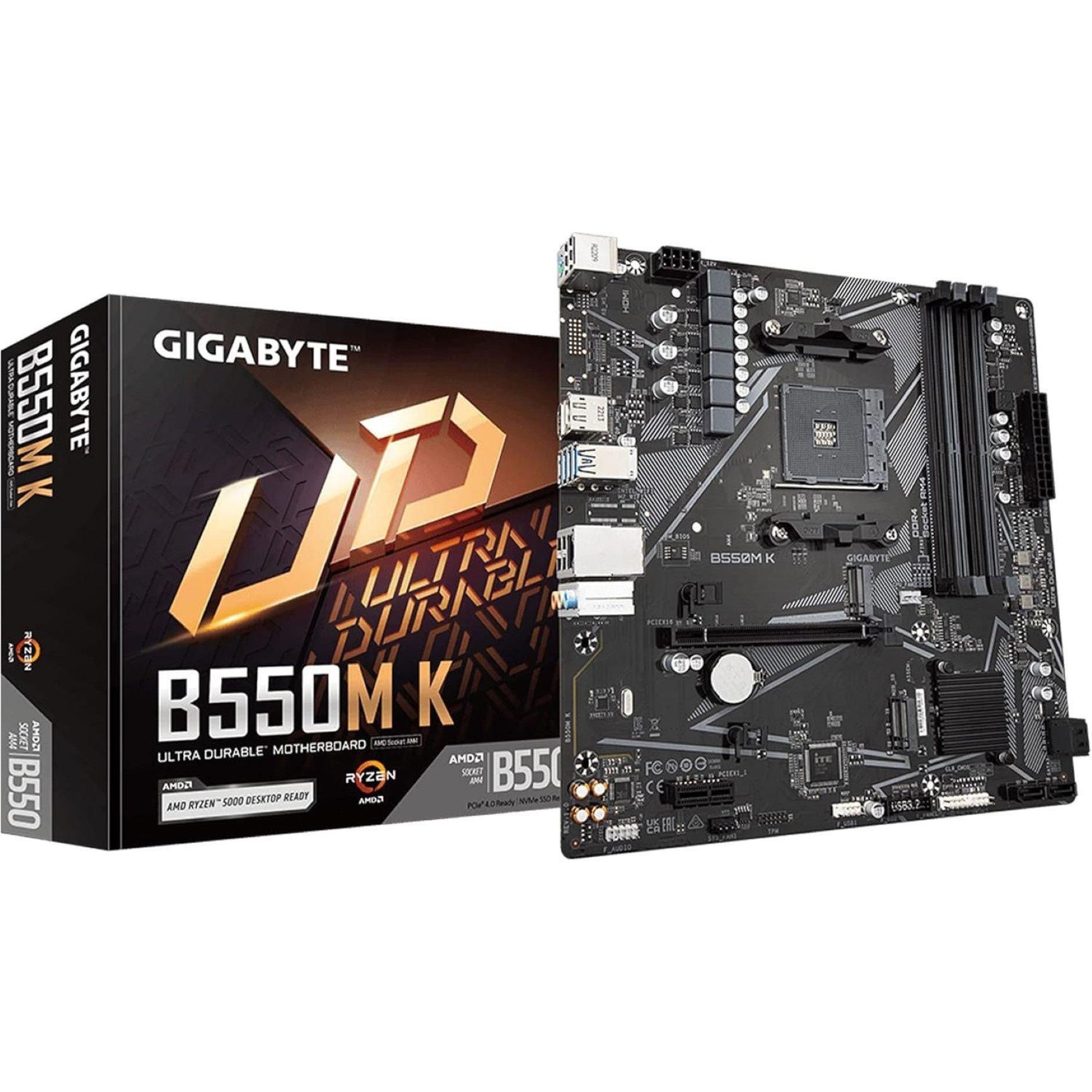 Black - Gigabyte Technology - GIGABYTE B550M K AMD AM4 Micro-ATX Motherboard - 1