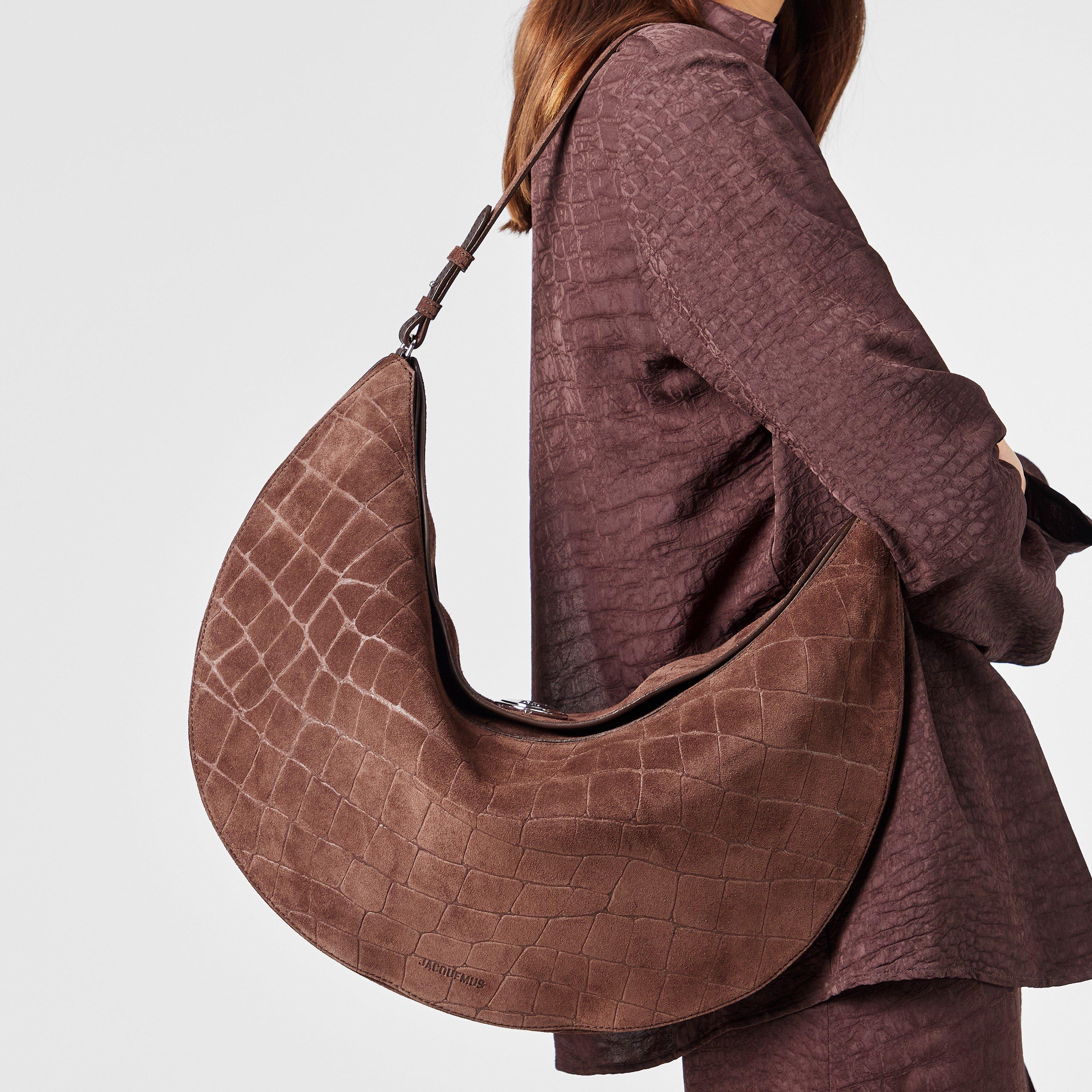Dark Brown - Jacquemus - Women's Jacquard Calisso Rond Hobo Bag - 3