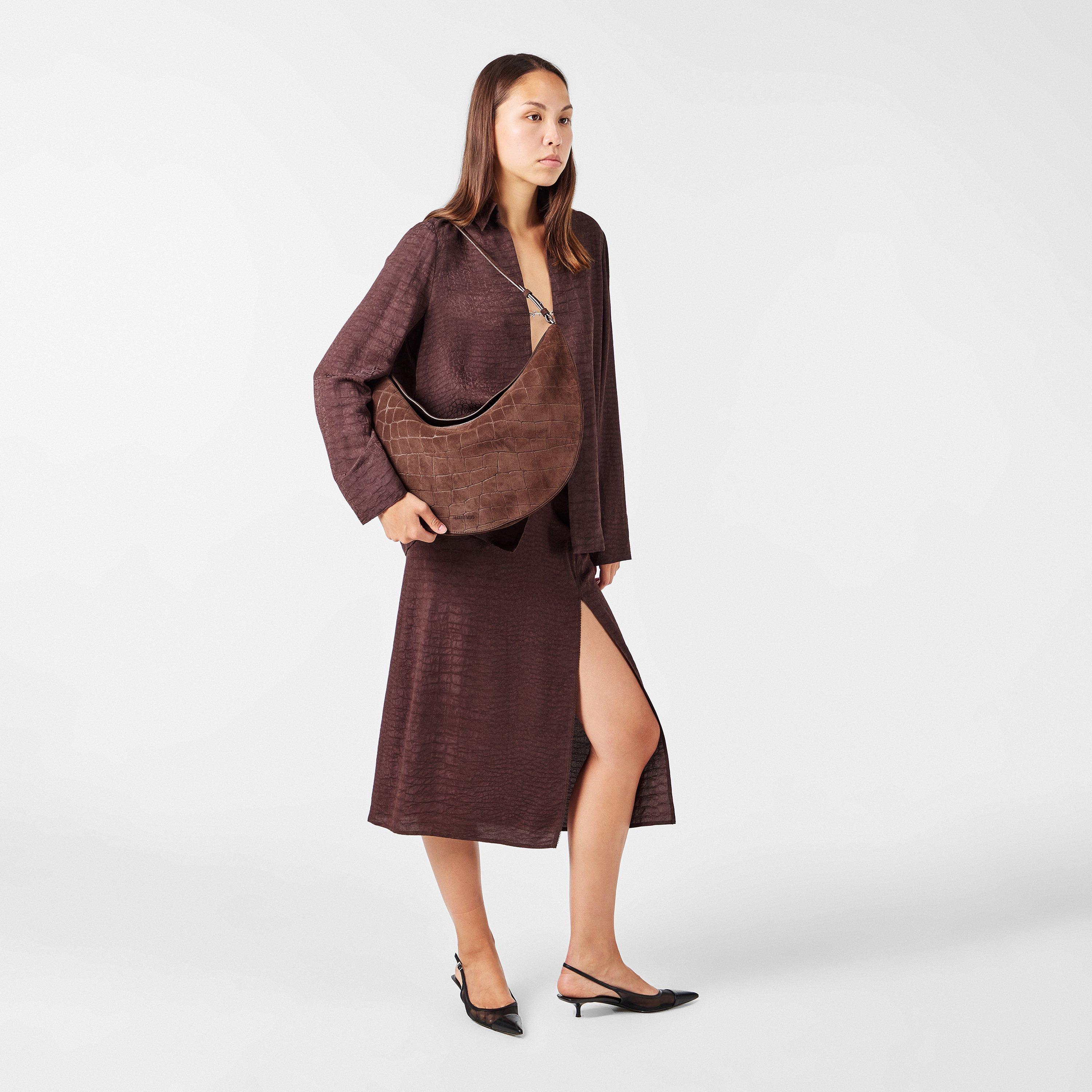 Dark Brown - Jacquemus - Women's Jacquard Calisso Rond Hobo Bag - 5
