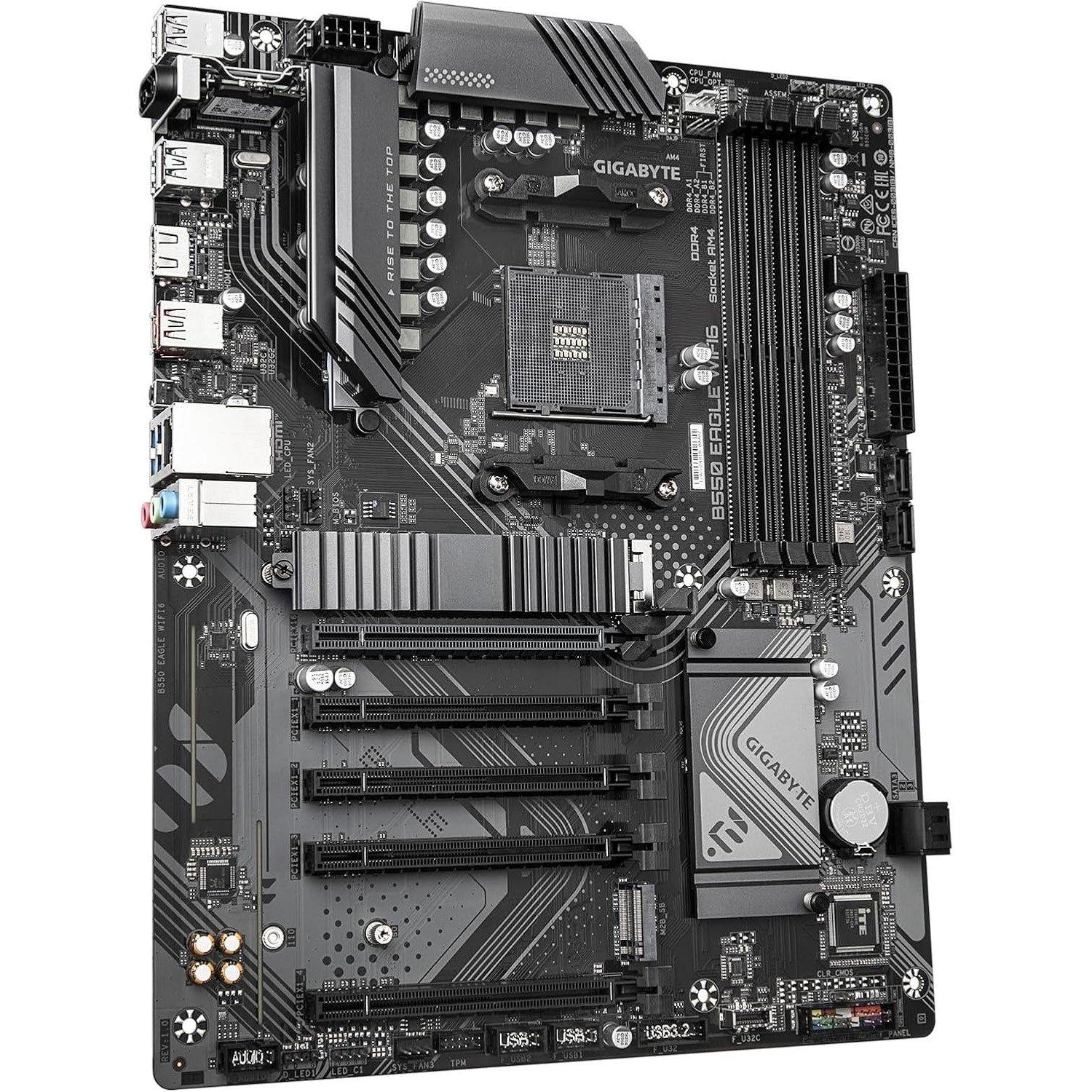 Black - Gigabyte Technology - GIGABYTE B550 Eagle WIFI6 AMD AM4 ATX Motherboard - 3