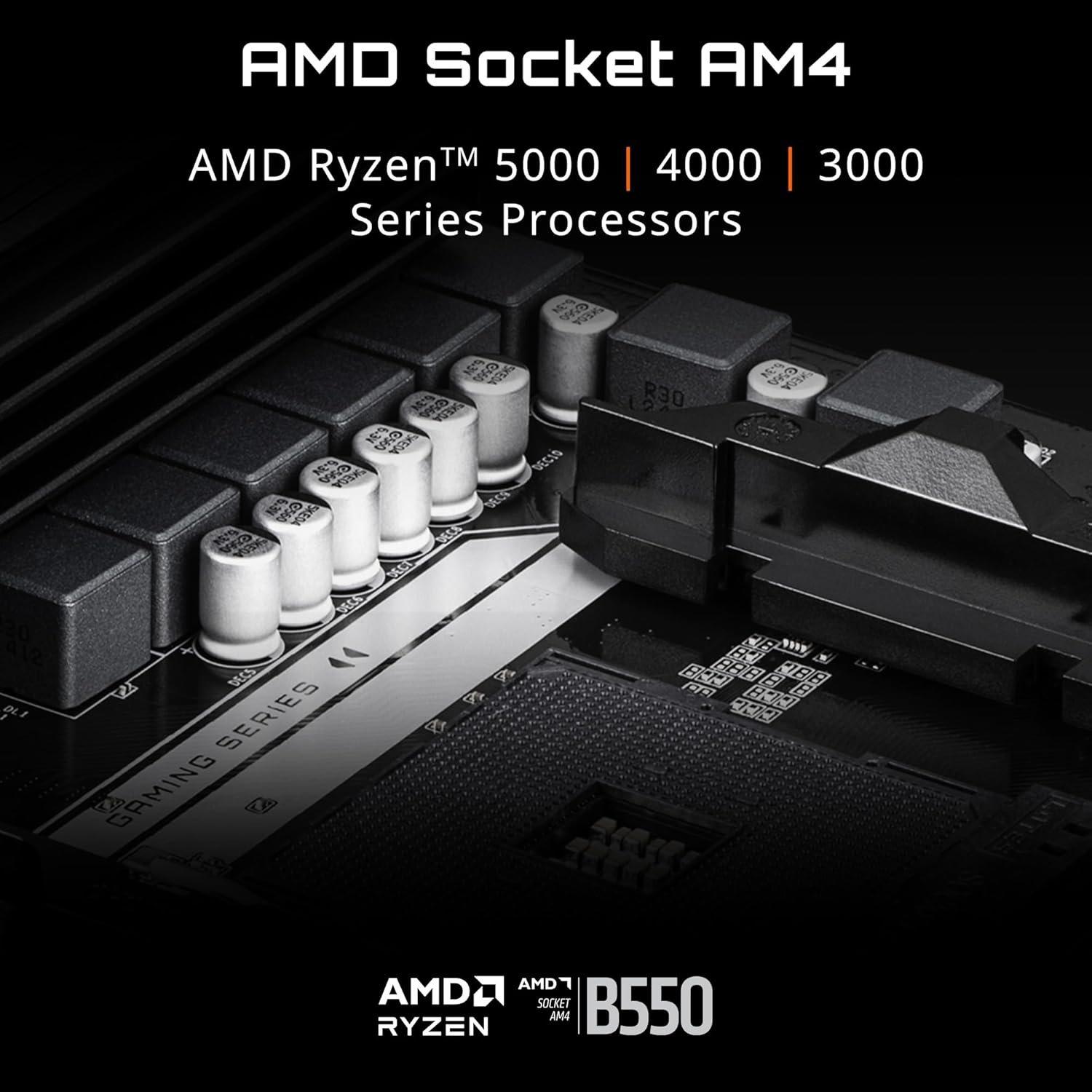 Black - Gigabyte Technology - GIGABYTE B550 Eagle WIFI6 AMD AM4 ATX Motherboard - 4