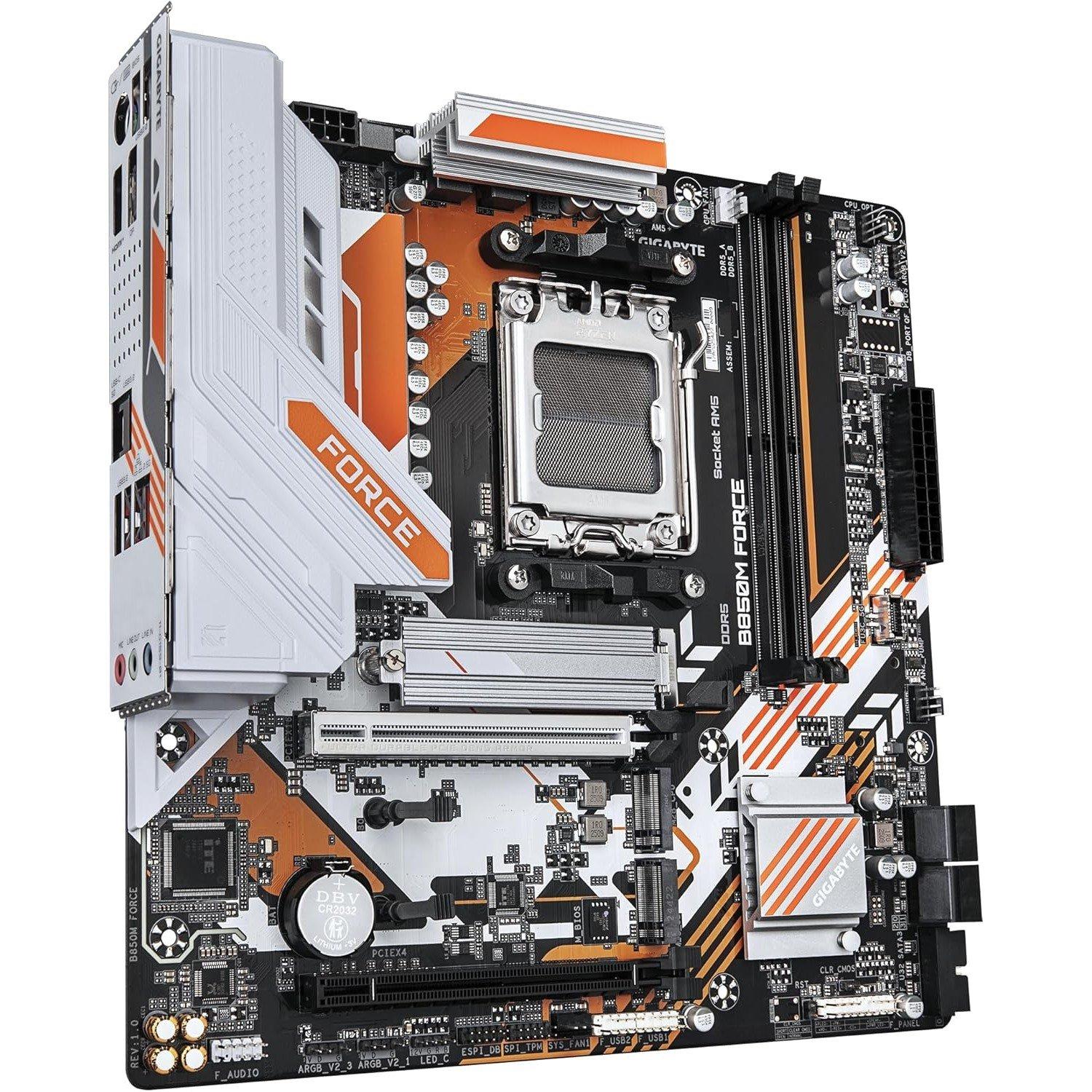 Crna - Gigabyte Technology - B850M FORCE Motherboard - AMD Ryzen 9000 Series CPUs - 3