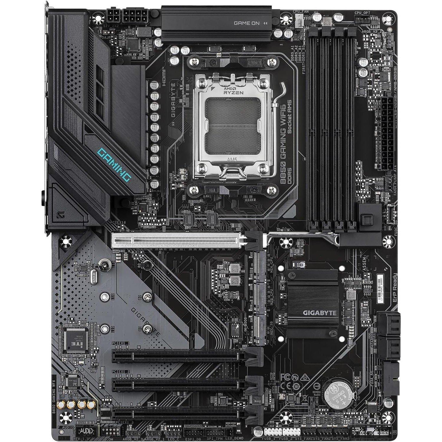 Crna - Gigabyte Technology - GIGABYTE B850 Gaming WIFI6 AMD AM5 ATX Motherboard - 2