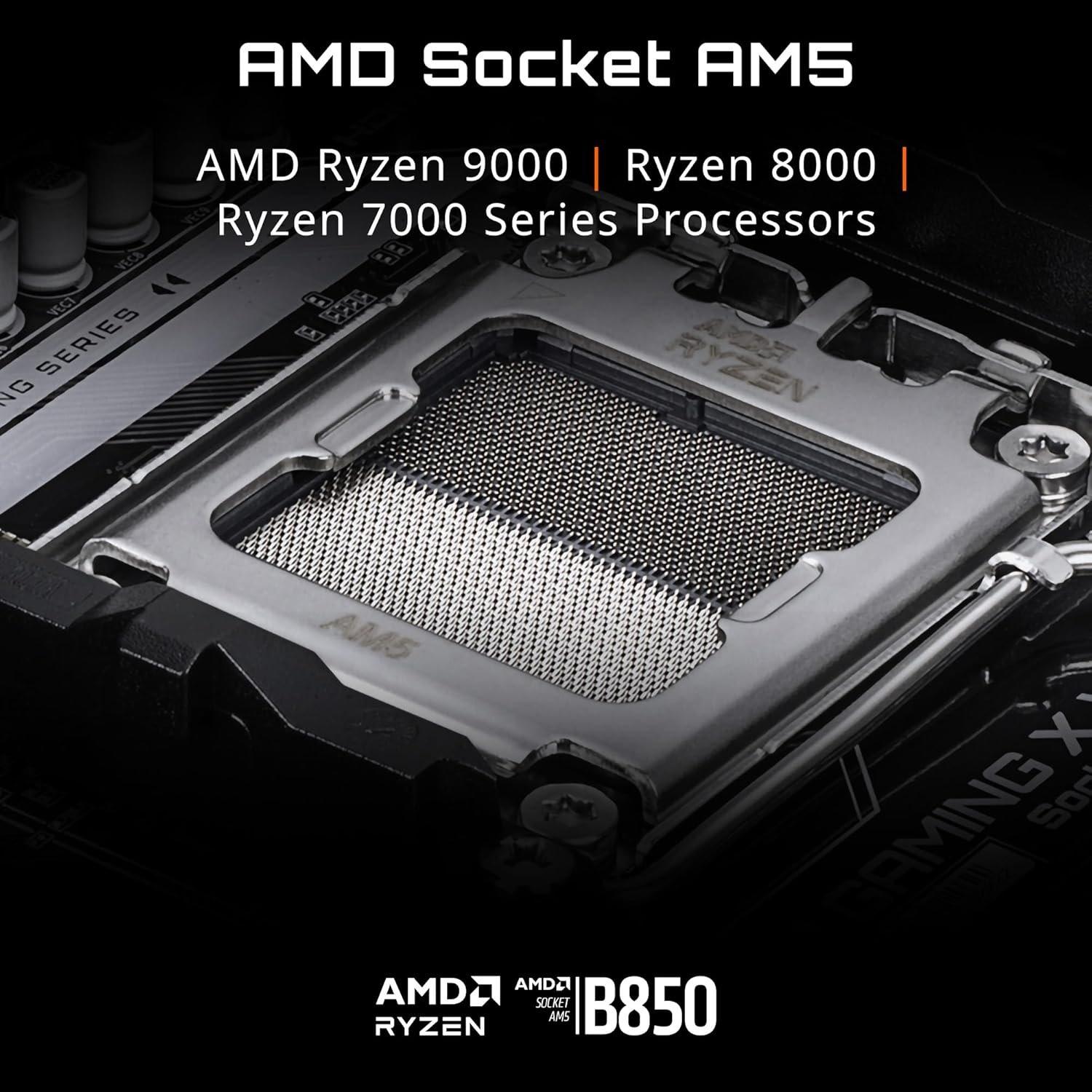 Crna - Gigabyte Technology - GIGABYTE B850 Gaming WIFI6 AMD AM5 ATX Motherboard - 5