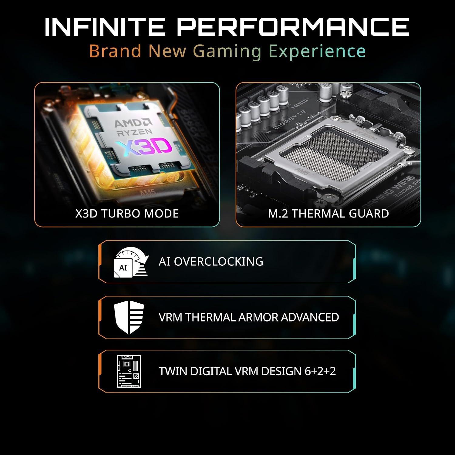 Crna - Gigabyte Technology - GIGABYTE B850 Gaming WIFI6 AMD AM5 ATX Motherboard - 6